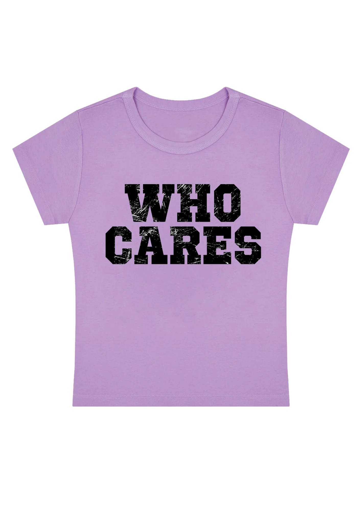 Curvy Who Cares Baby Tee - Image 3