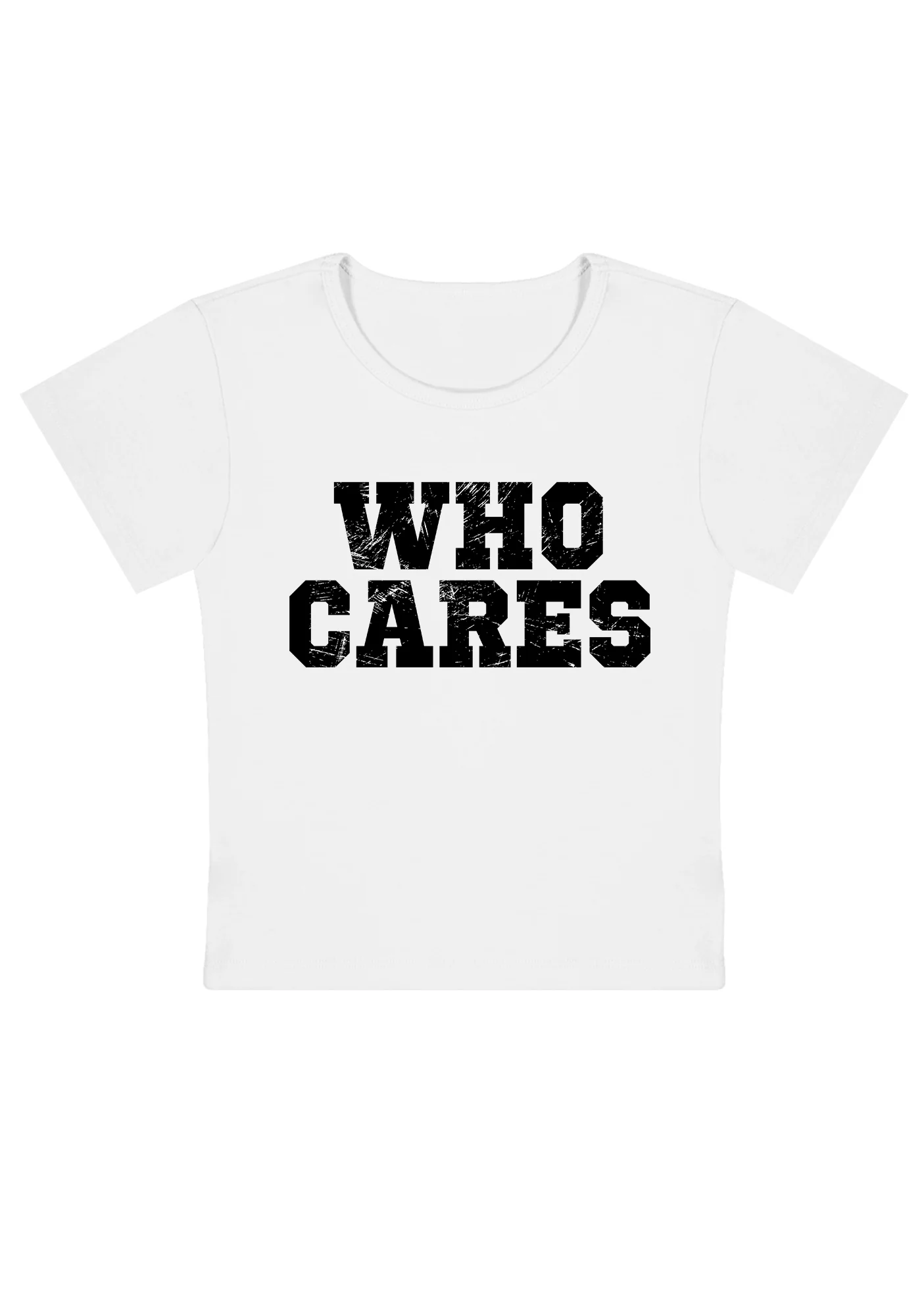 Curvy Who Cares Baby Tee - Image 4