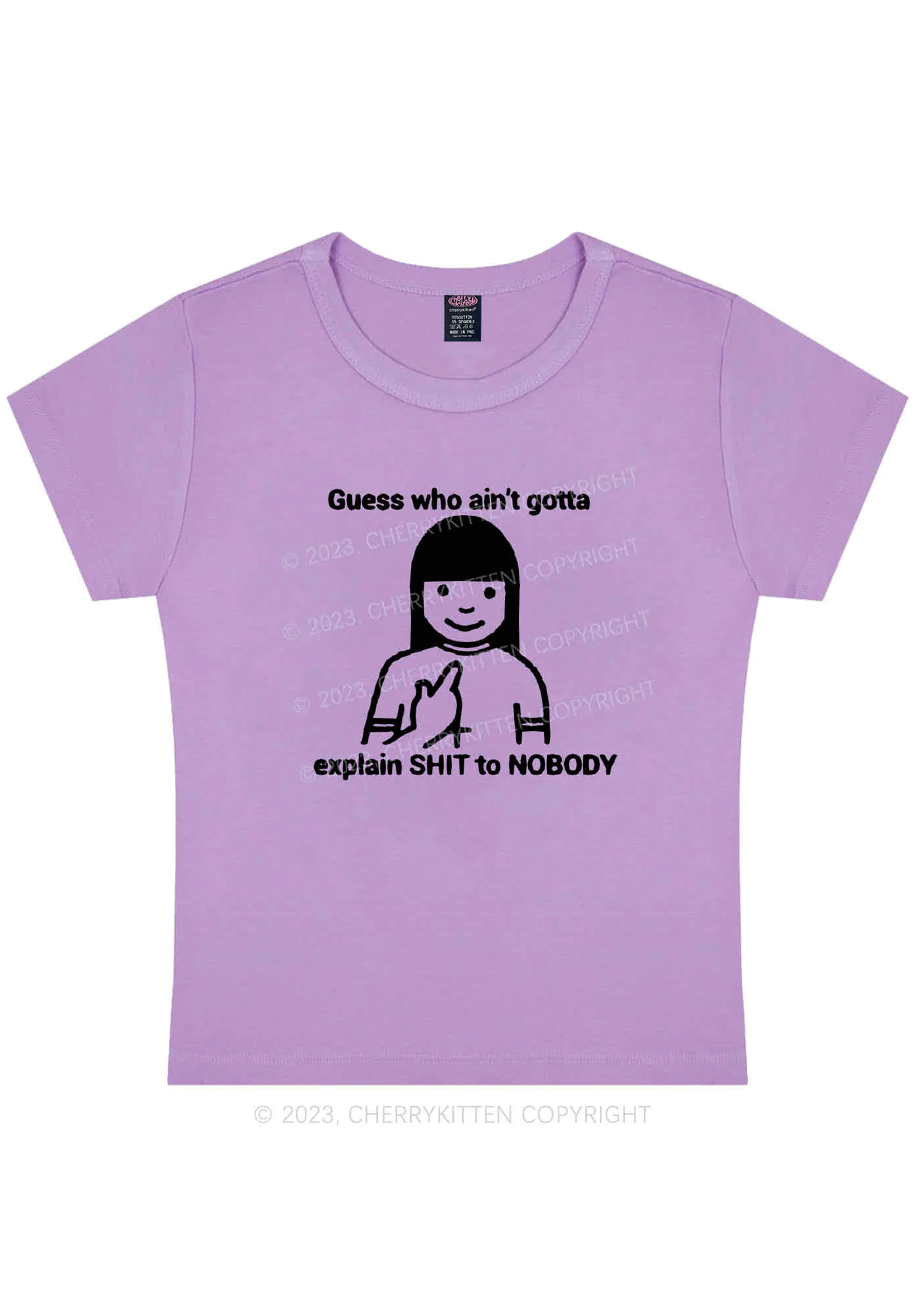 Curvy Who Explain Shxt To Nobody Y2K Baby Tee Cherrykitten - Image 4