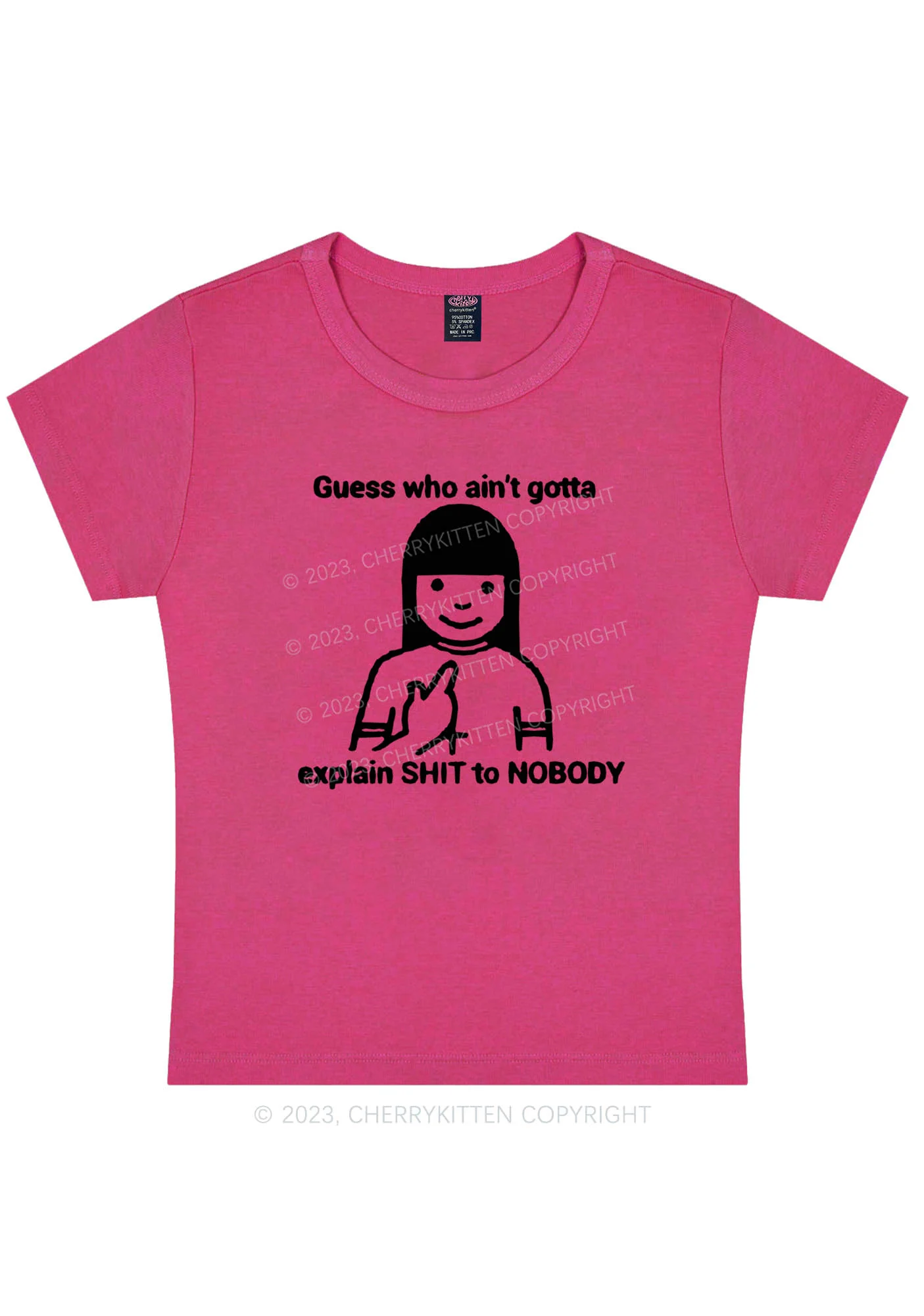 Curvy Who Explain Shxt To Nobody Y2K Baby Tee Cherrykitten - Image 5
