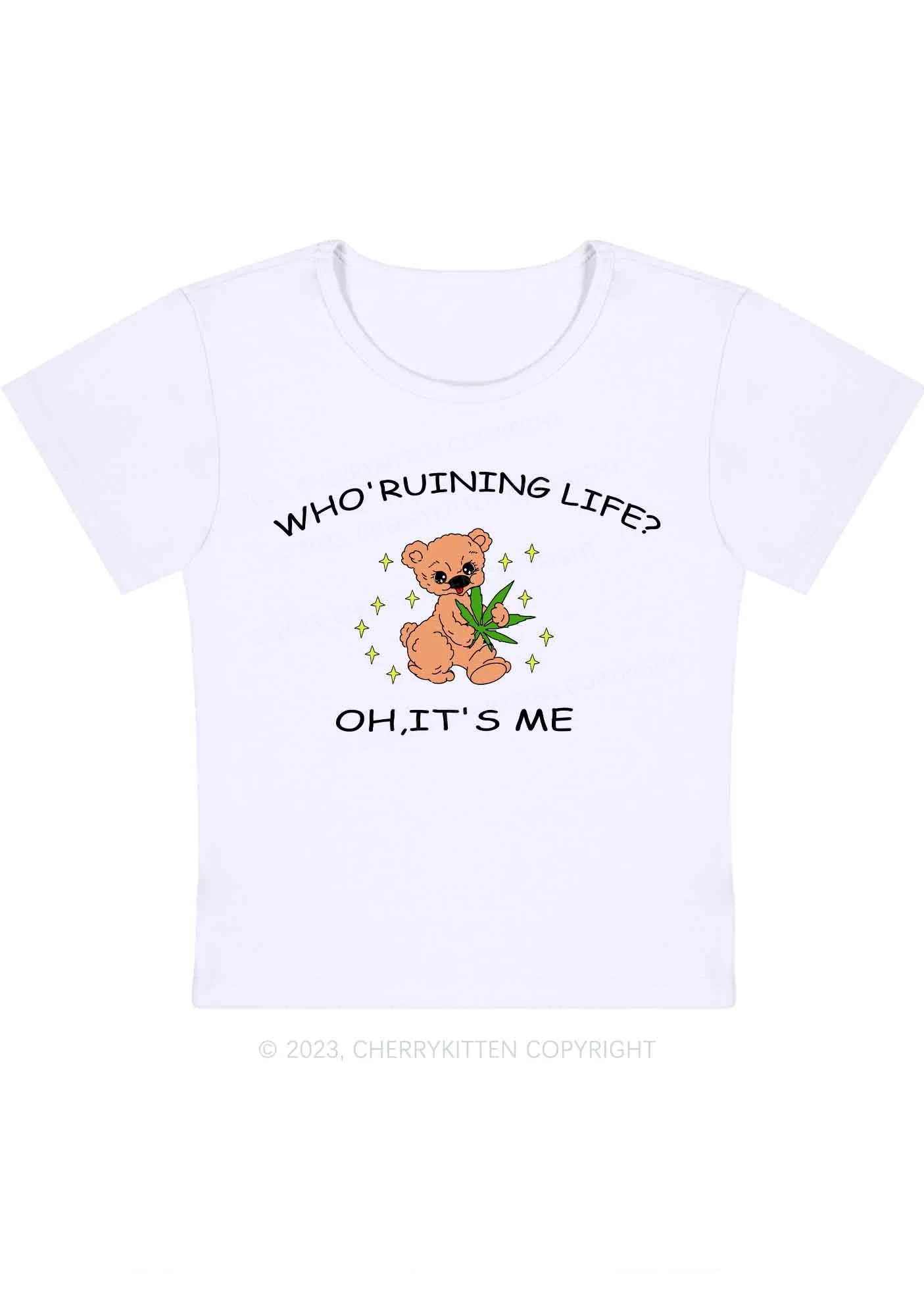 Curvy Who' Ruining Life Y2K Baby Tee Cherrykitten - Image 2