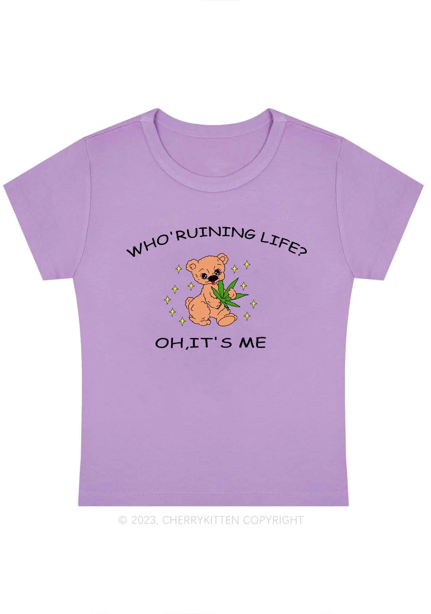 Curvy Who' Ruining Life Y2K Baby Tee Cherrykitten - Image 4