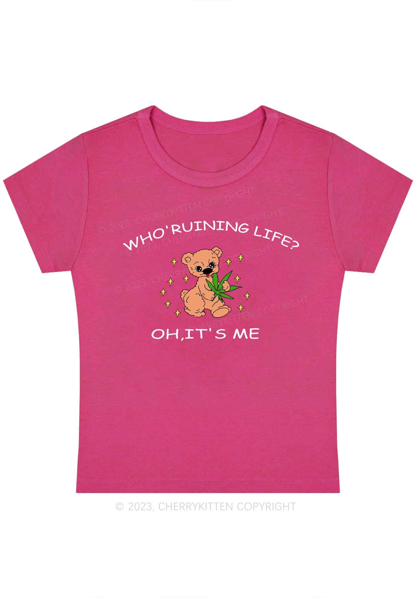 Curvy Who' Ruining Life Y2K Baby Tee Cherrykitten - Image 5