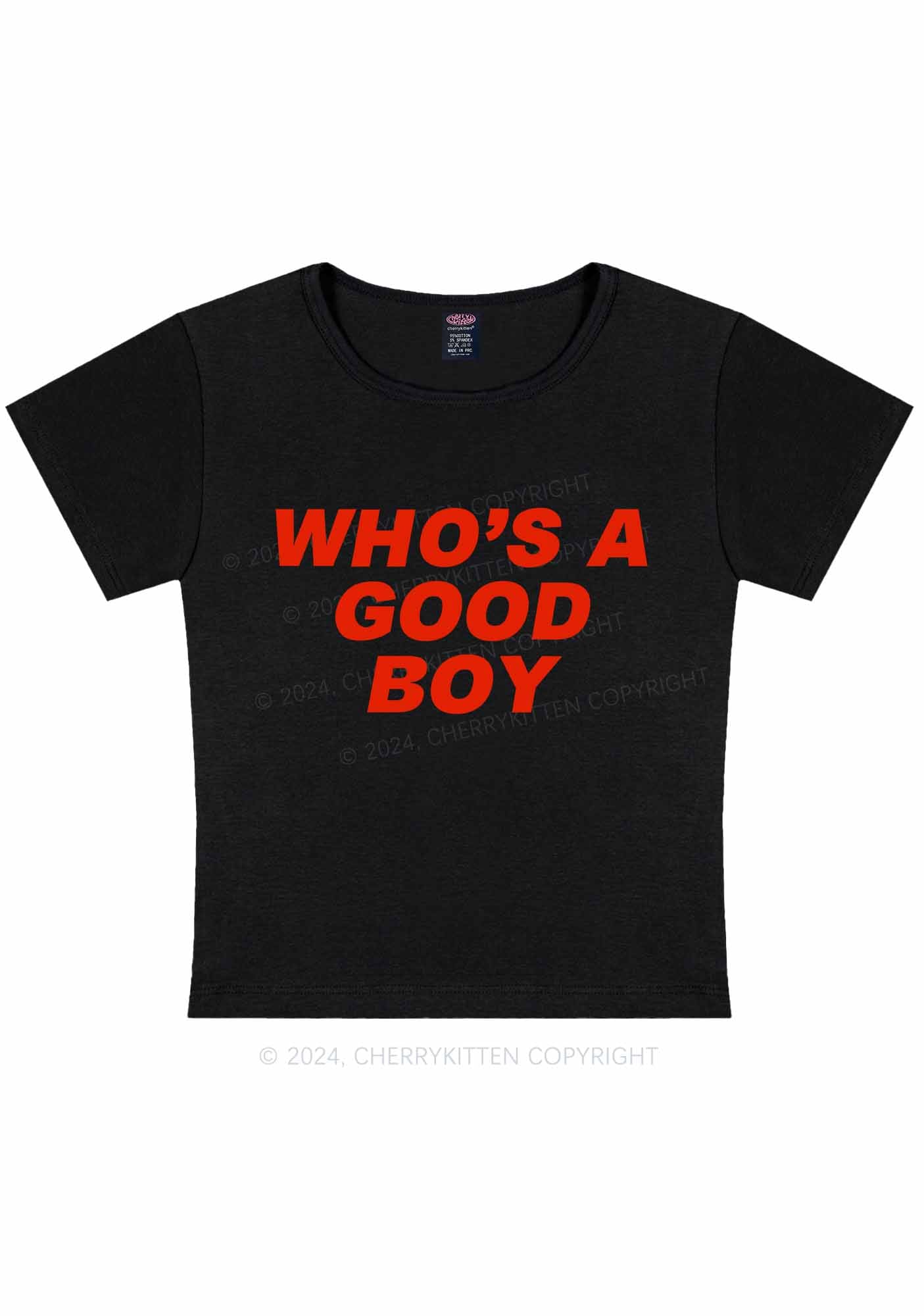 Curvy Who's A Good Boy Y2K Baby Tee Cherrykitten - Image 3