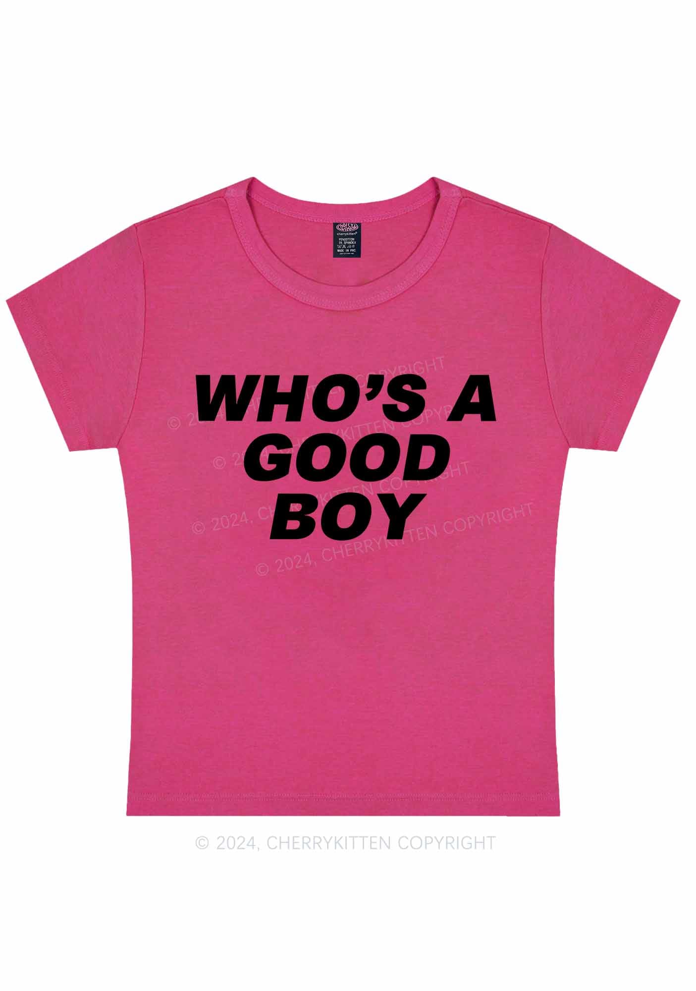 Curvy Who's A Good Boy Y2K Baby Tee Cherrykitten - Image 4