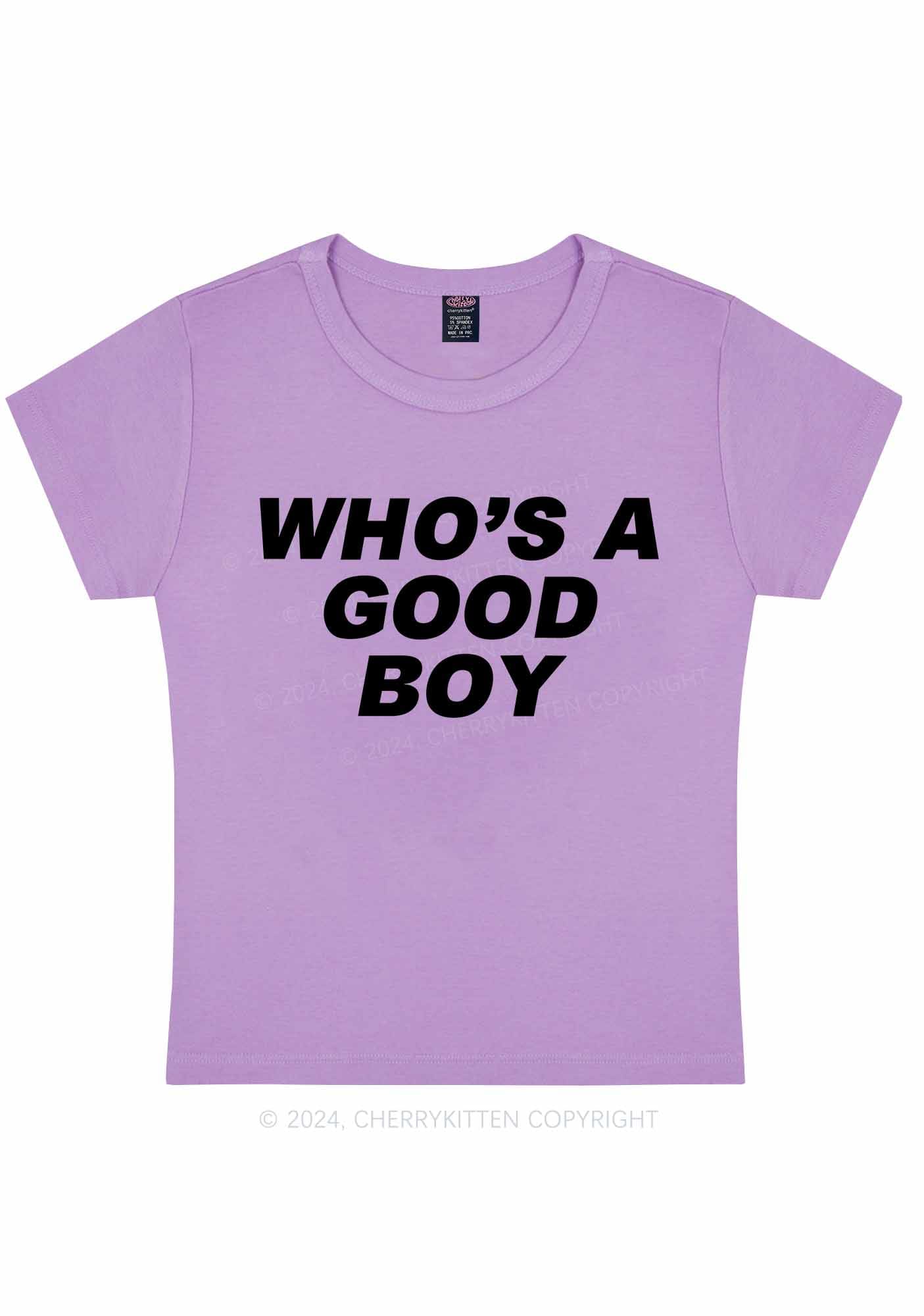 Curvy Who's A Good Boy Y2K Baby Tee Cherrykitten - Image 5