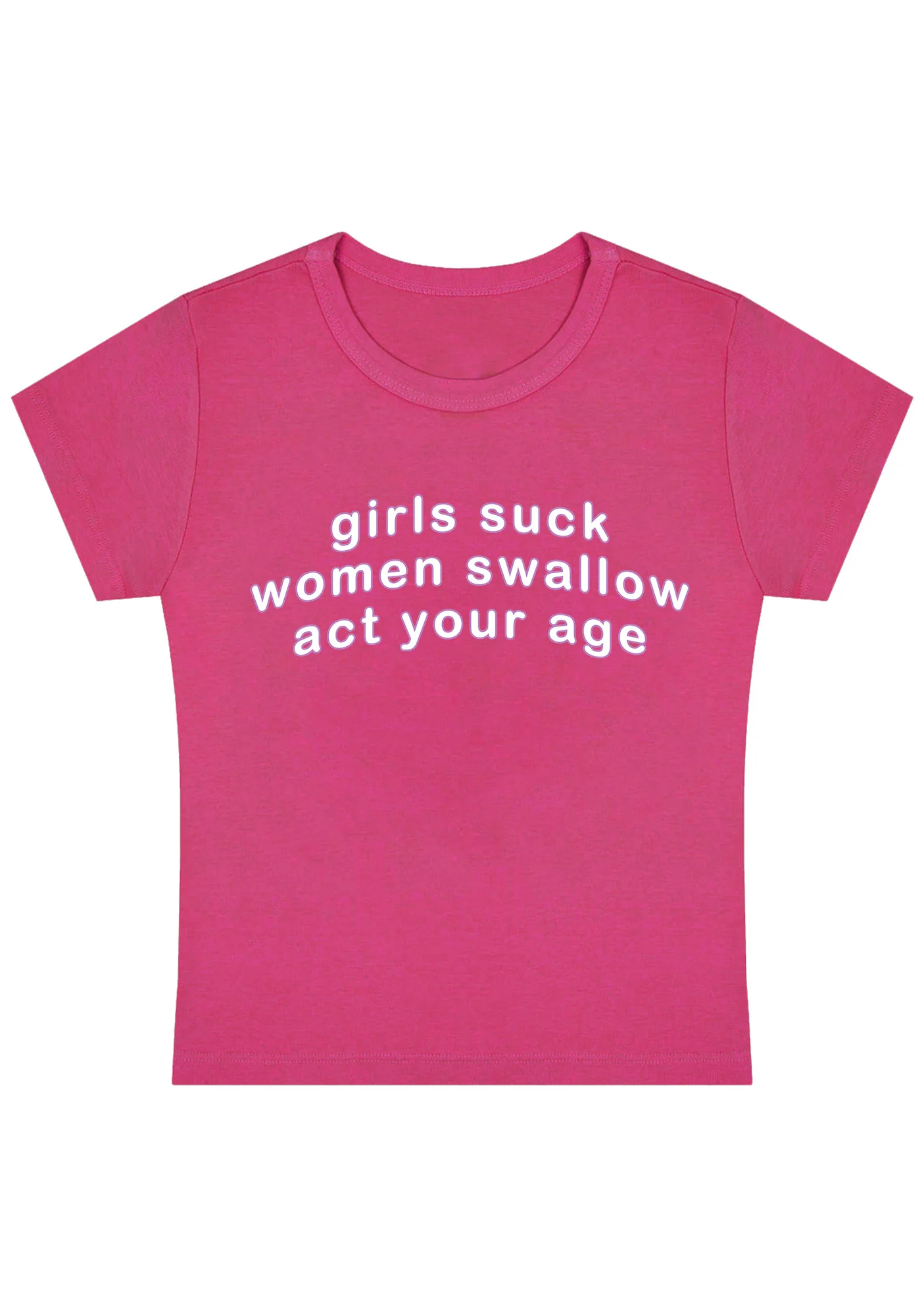 Curvy Women Swallow Act Your Age Baby Tee - Image 5