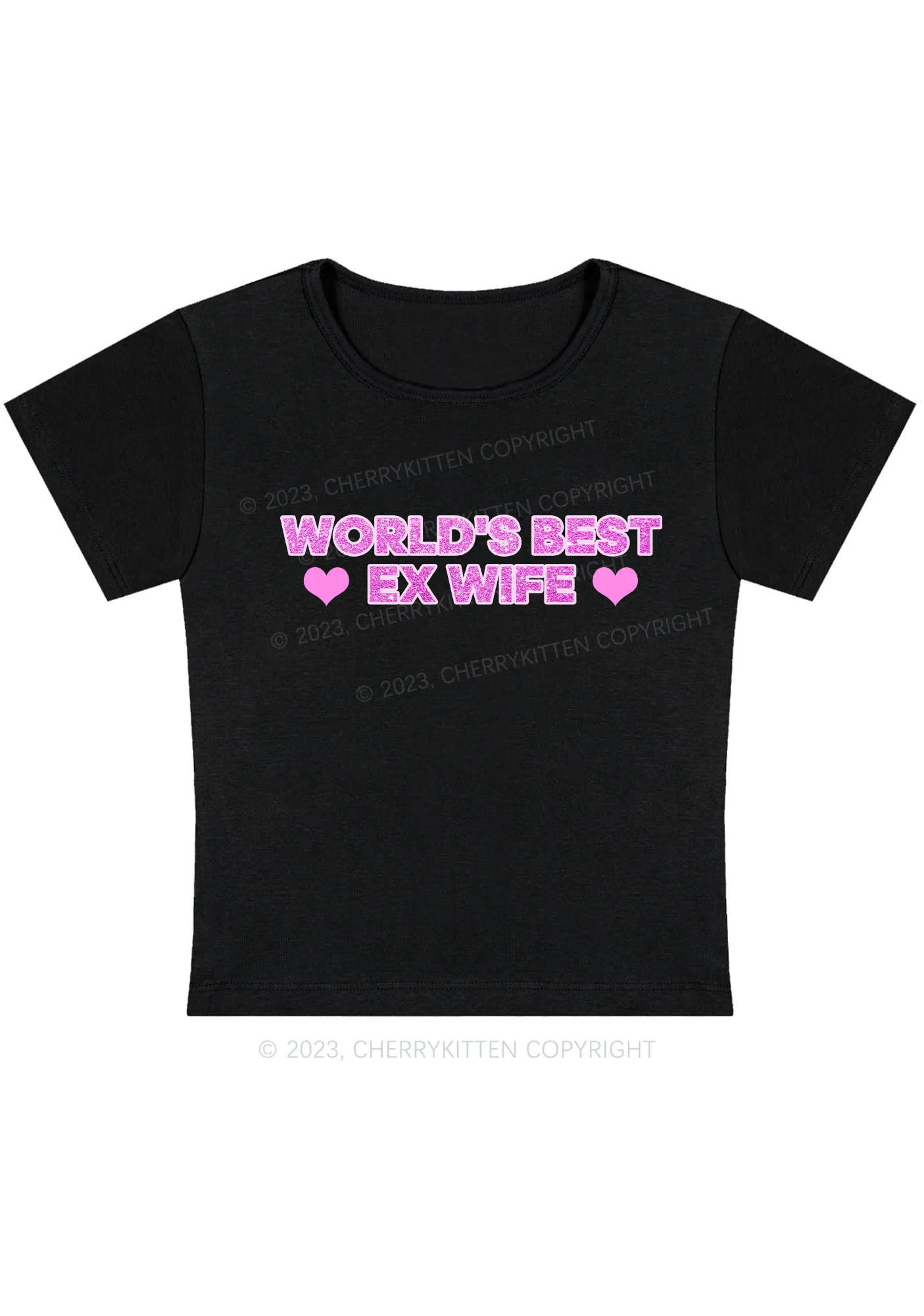 Curvy World's Best EX Wife Baby Tee Cherrykitten - Image 2