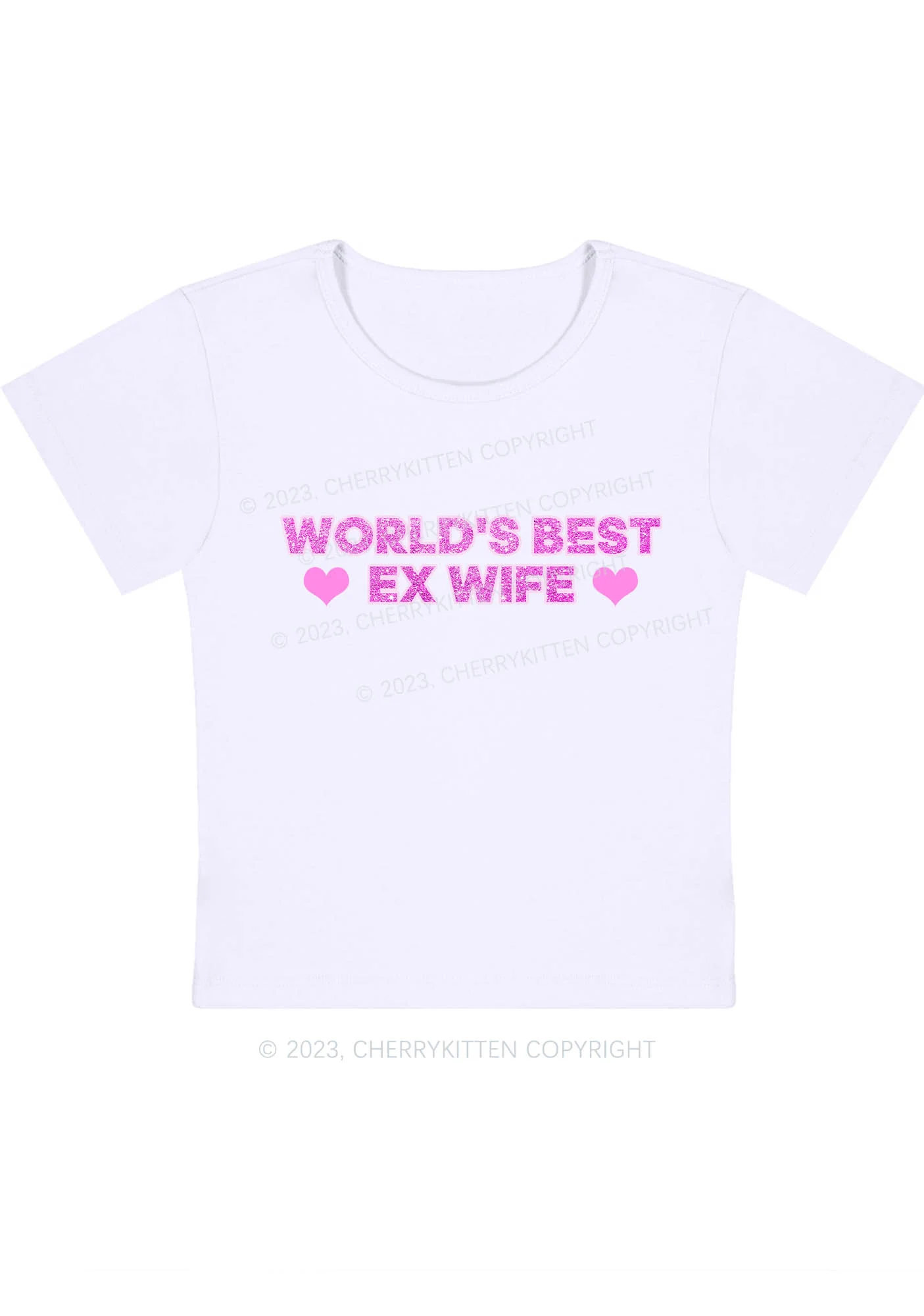 Curvy World's Best EX Wife Baby Tee Cherrykitten - Image 3