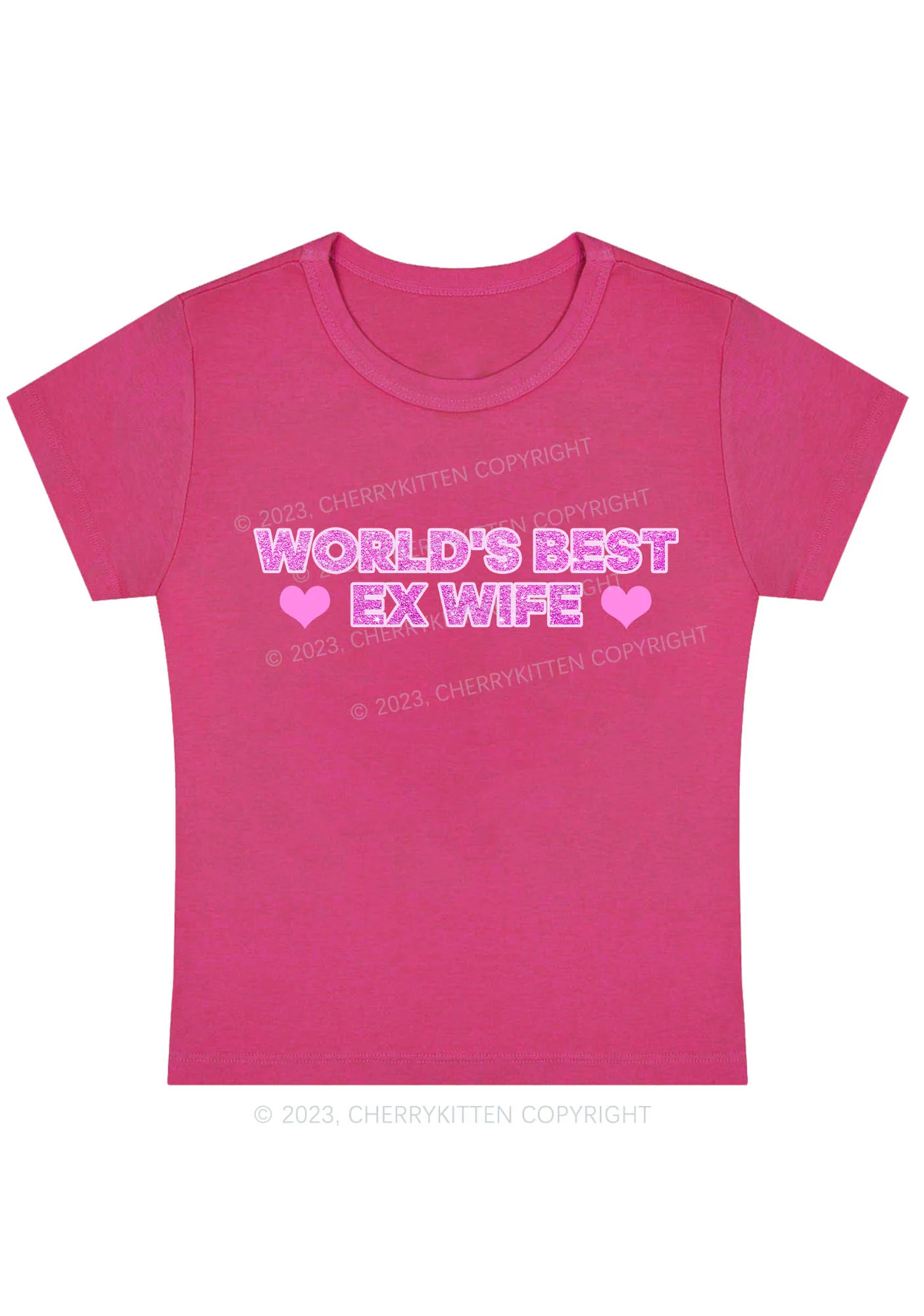 Curvy World's Best EX Wife Baby Tee Cherrykitten - Image 5