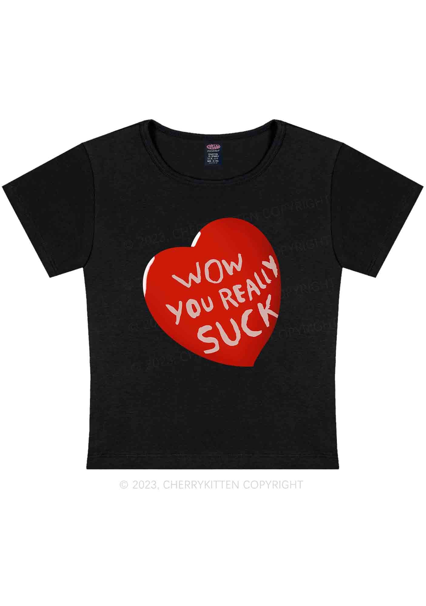 Curvy Wow You Really Y2K Baby Tee Cherrykitten - Image 2