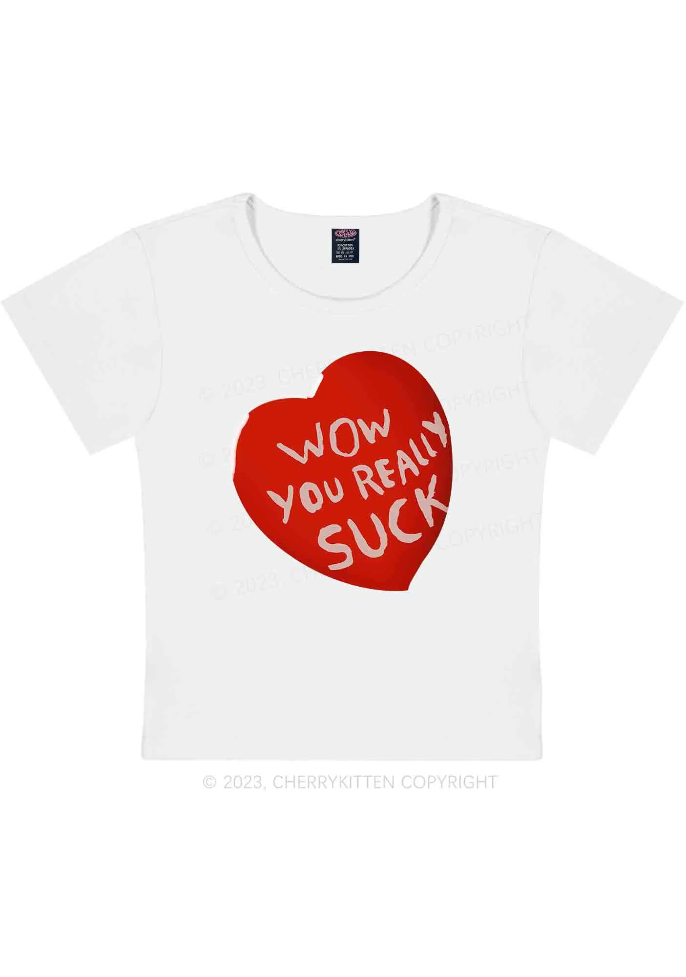 Curvy Wow You Really Y2K Baby Tee Cherrykitten - Image 3