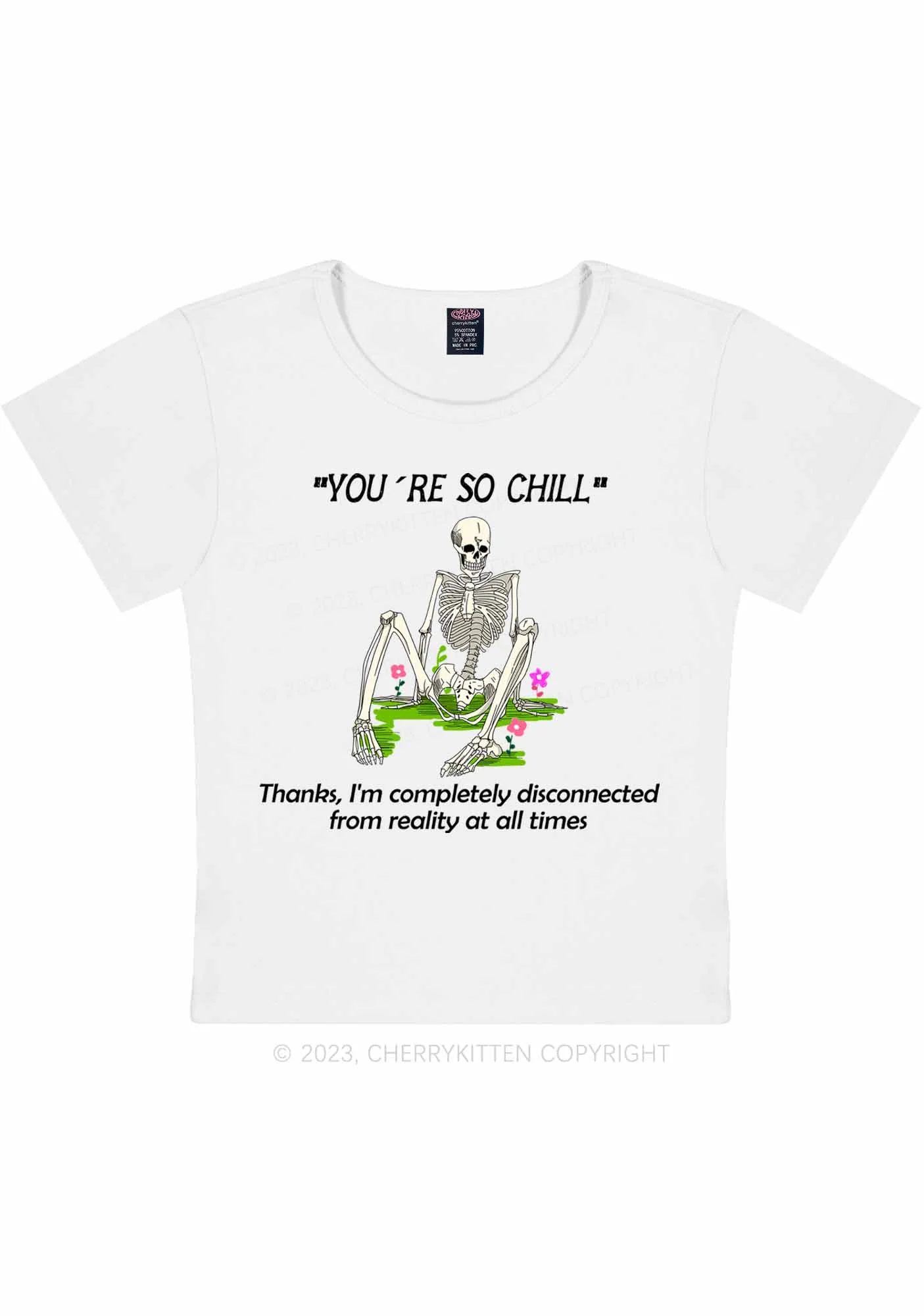 Curvy You're So Chill Y2K Baby Tee Cherrykitten - Image 2