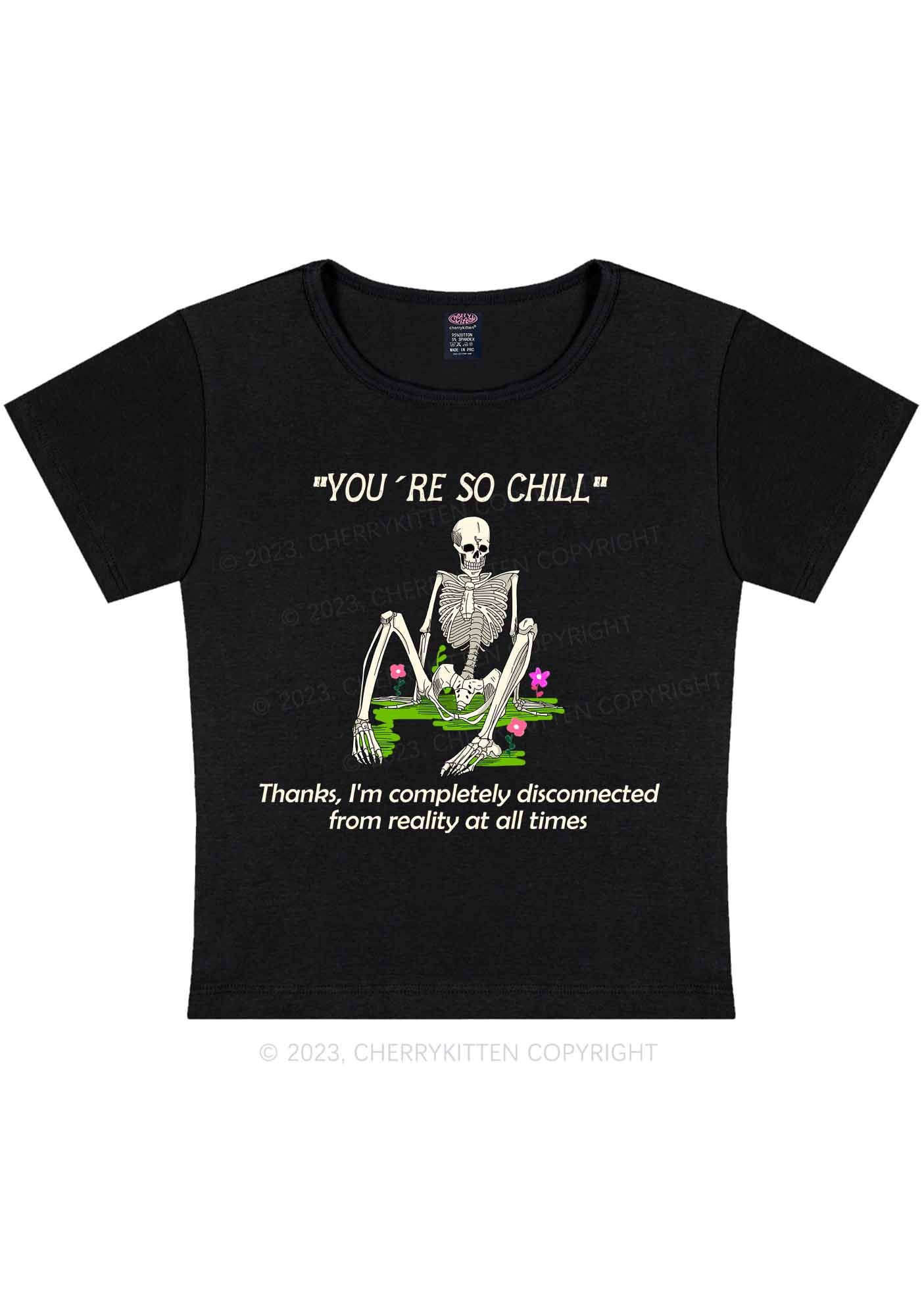Curvy You're So Chill Y2K Baby Tee Cherrykitten - Image 3