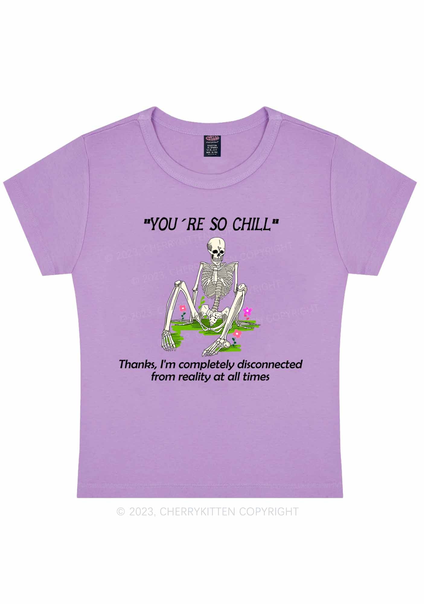 Curvy You're So Chill Y2K Baby Tee Cherrykitten - Image 4