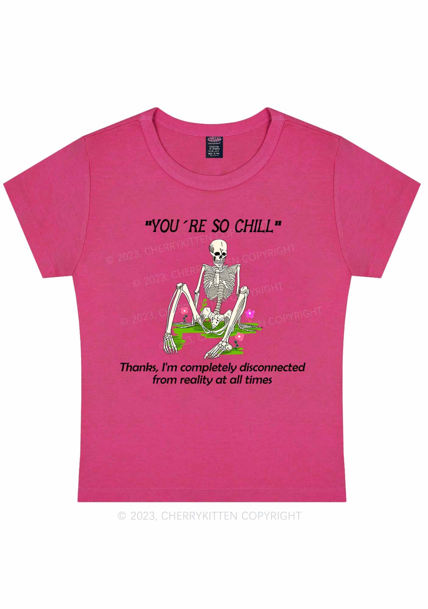 Curvy You're So Chill Y2K Baby Tee Cherrykitten - Image 5