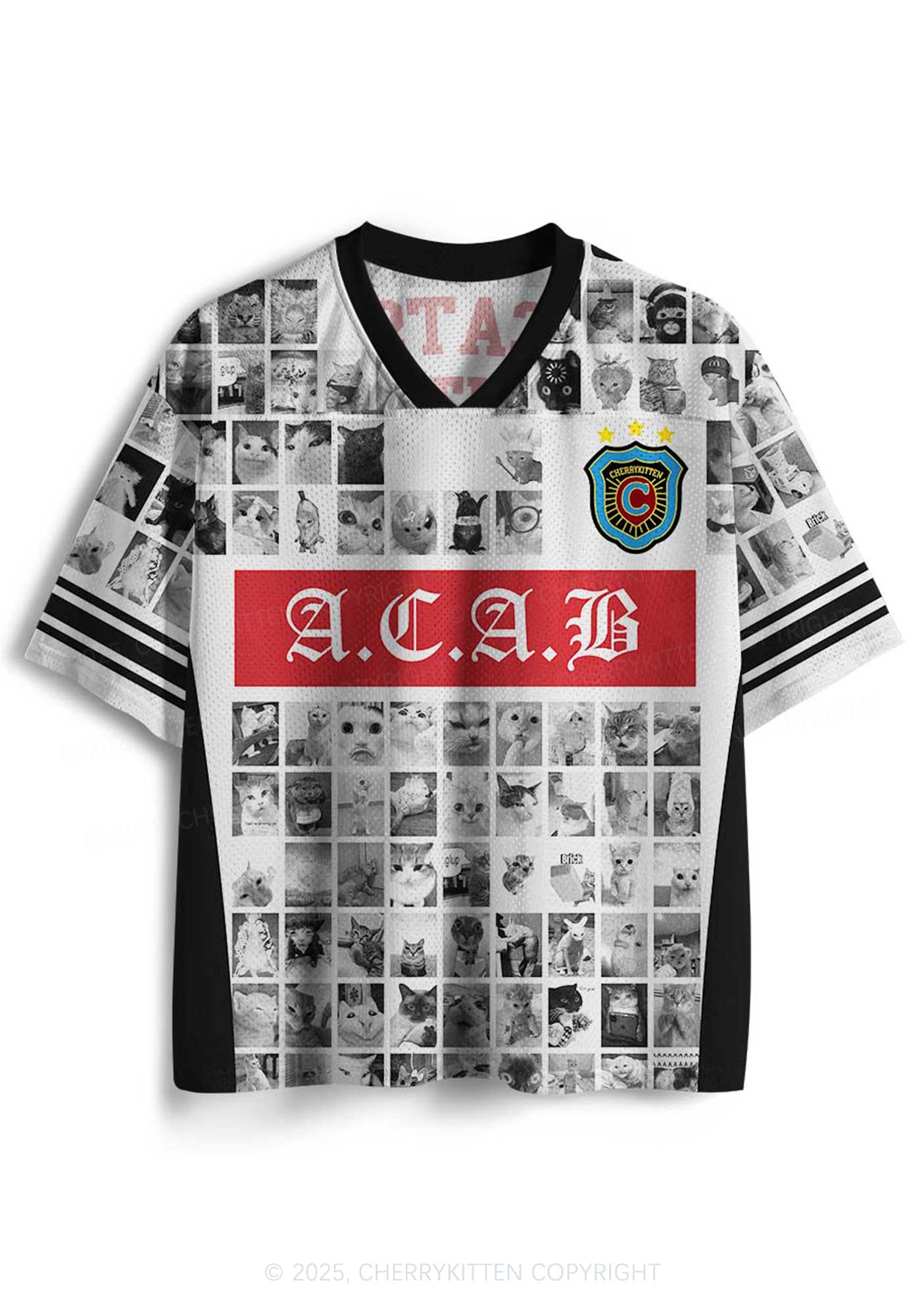 Custom ACAB Cats Y2K Sport Jersey Shirts Cherrykitten - Image 2