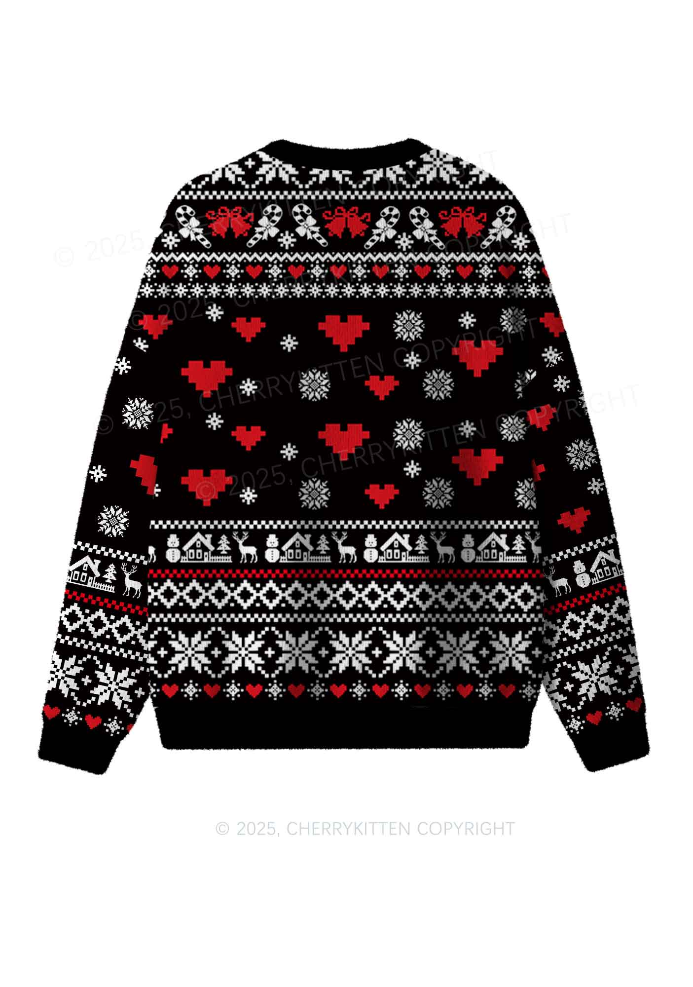 Custom All I Want For Christmas Y2K Christmas Knit Sweatshirt Cherrykitten - Image 3