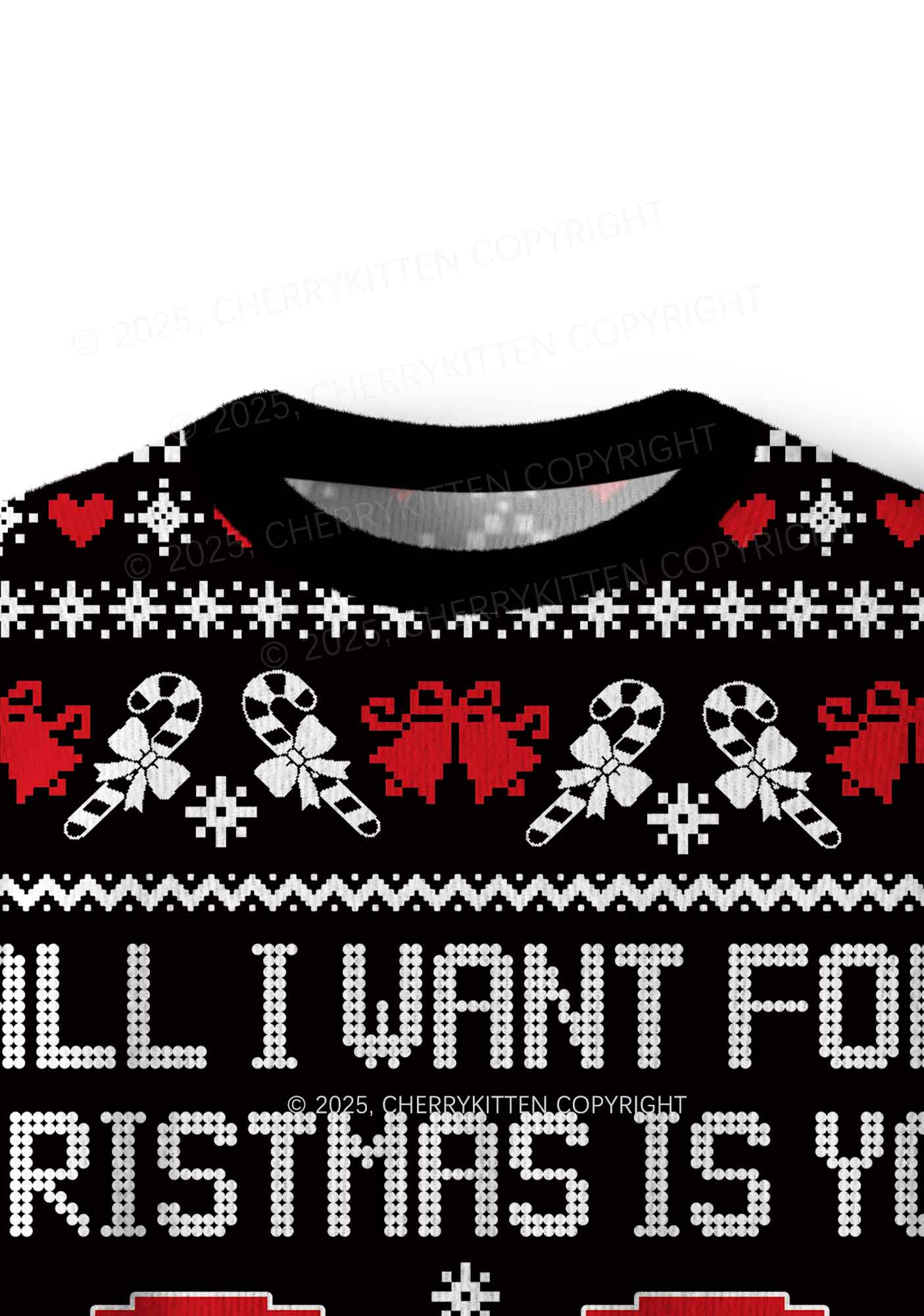 Custom All I Want For Christmas Y2K Christmas Knit Sweatshirt Cherrykitten - Image 5
