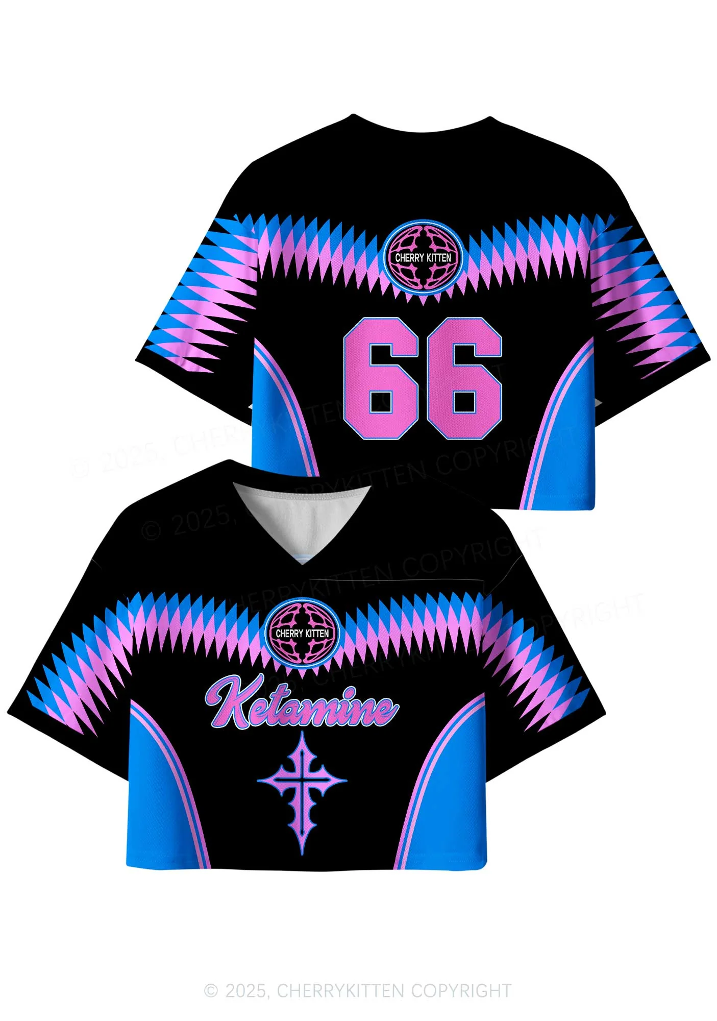 Custom Back Ketamxxe Cross Y2K Crop Sport Jersey Shirts Cherrykitten - Image 3