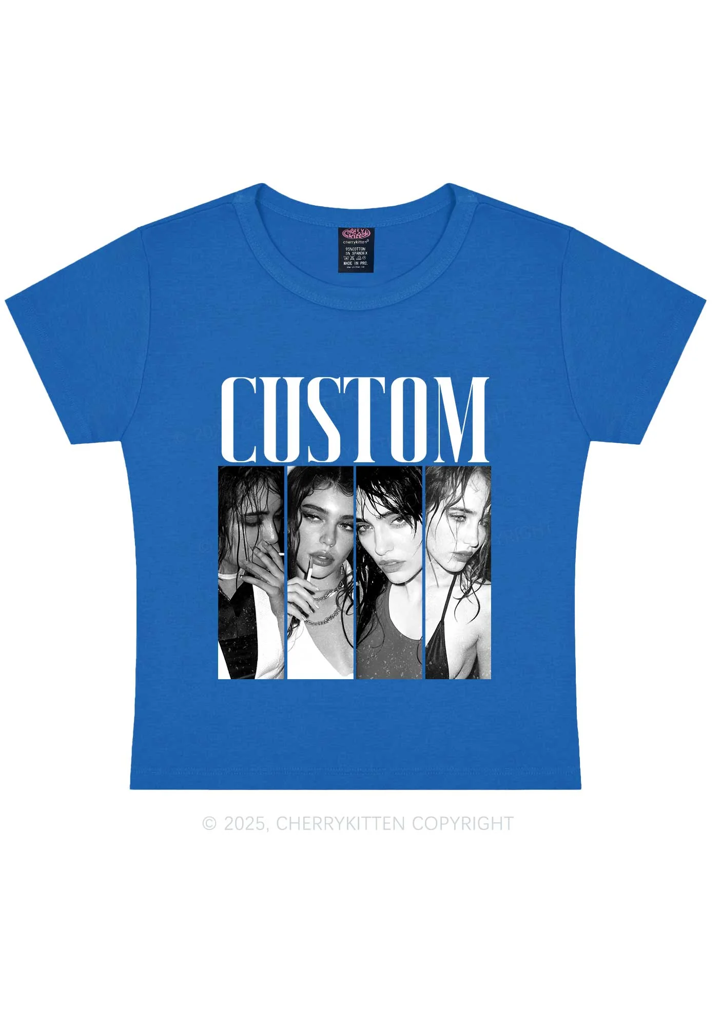 Custom Baddie Girls Photo Y2K Baby Tee Cherrykitten - Image 11