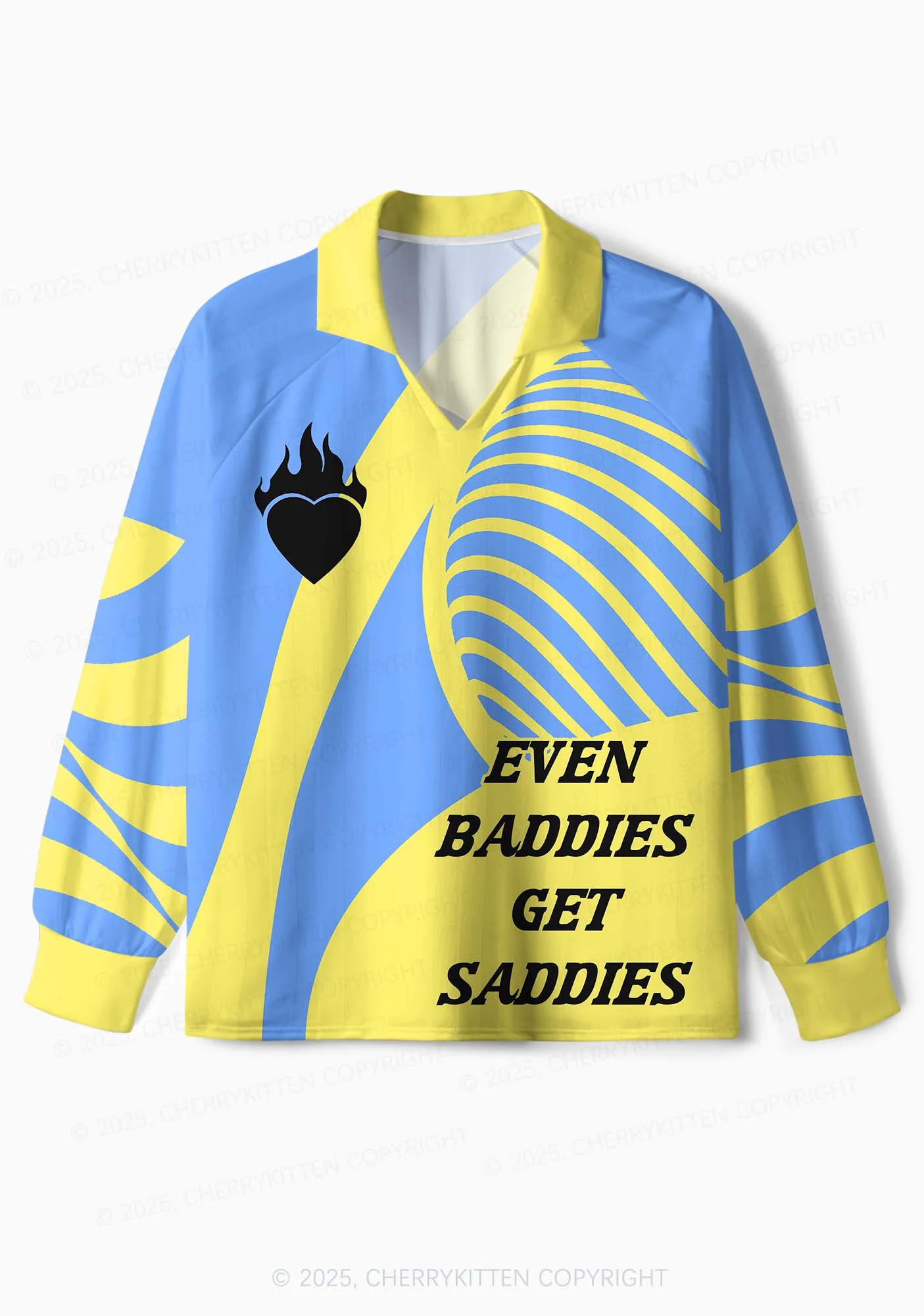 Custom Baddies Get Saddies Y2K Sport Long Sleeve Jersey Shirts Cherrykitten - Image 2
