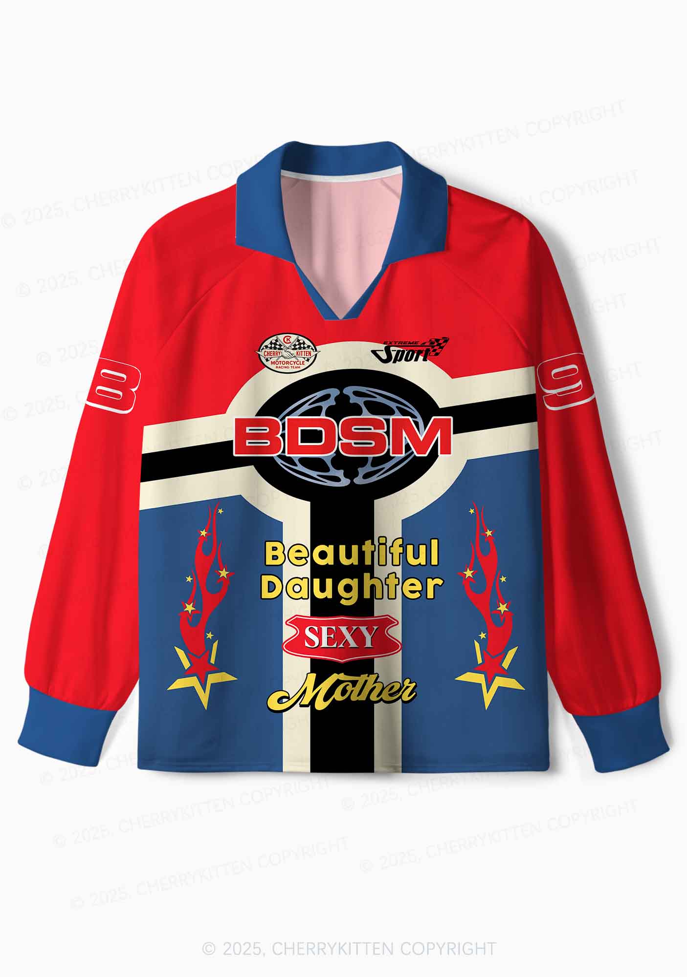 Custom BDSM Daughter Mother Y2K Sport Long Sleeve Jersey Shirts Cherrykitten - Image 2
