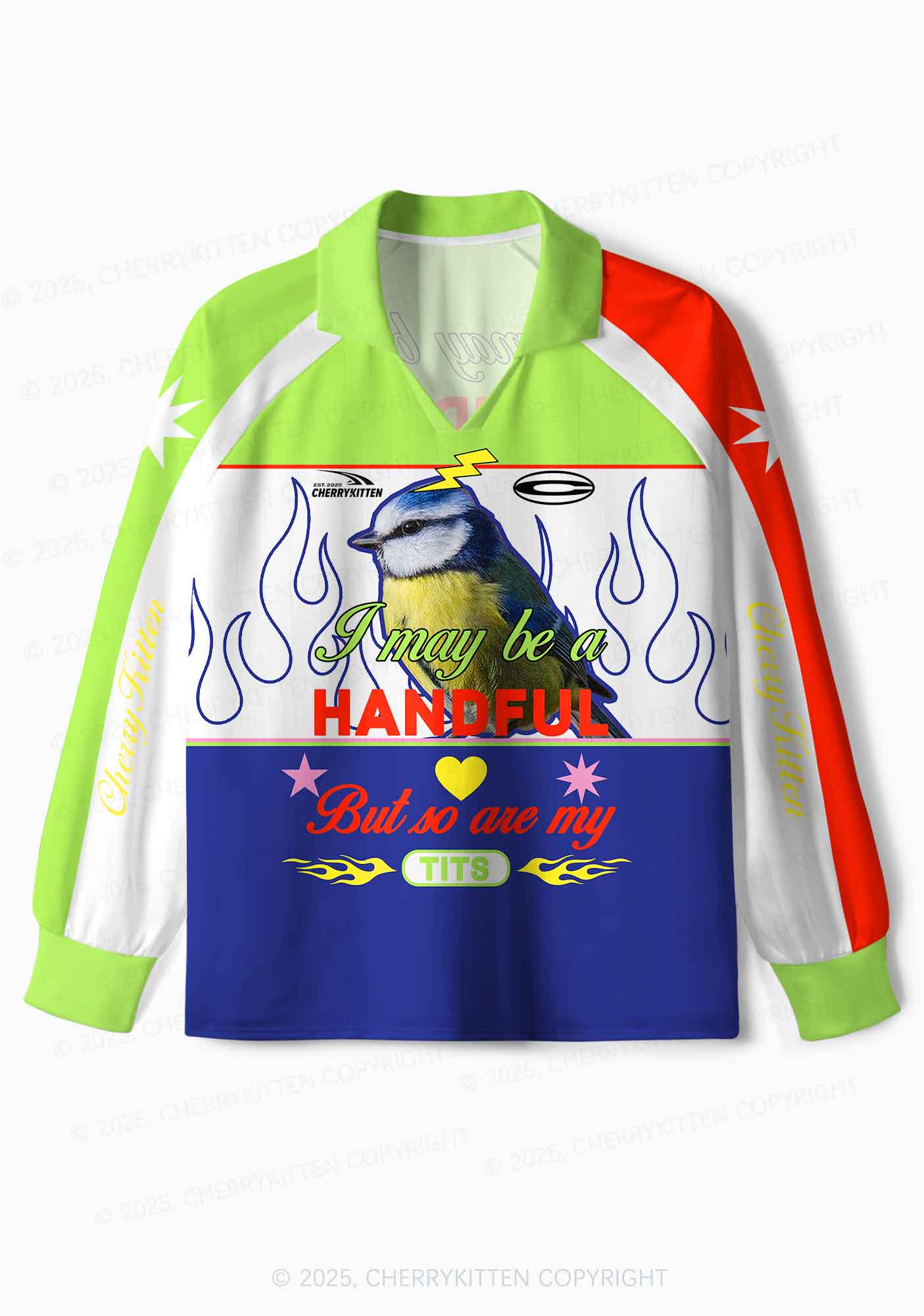 Custom Be A Handful Y2K Sport Long Sleeve Jersey Shirts Cherrykitten - Image 2