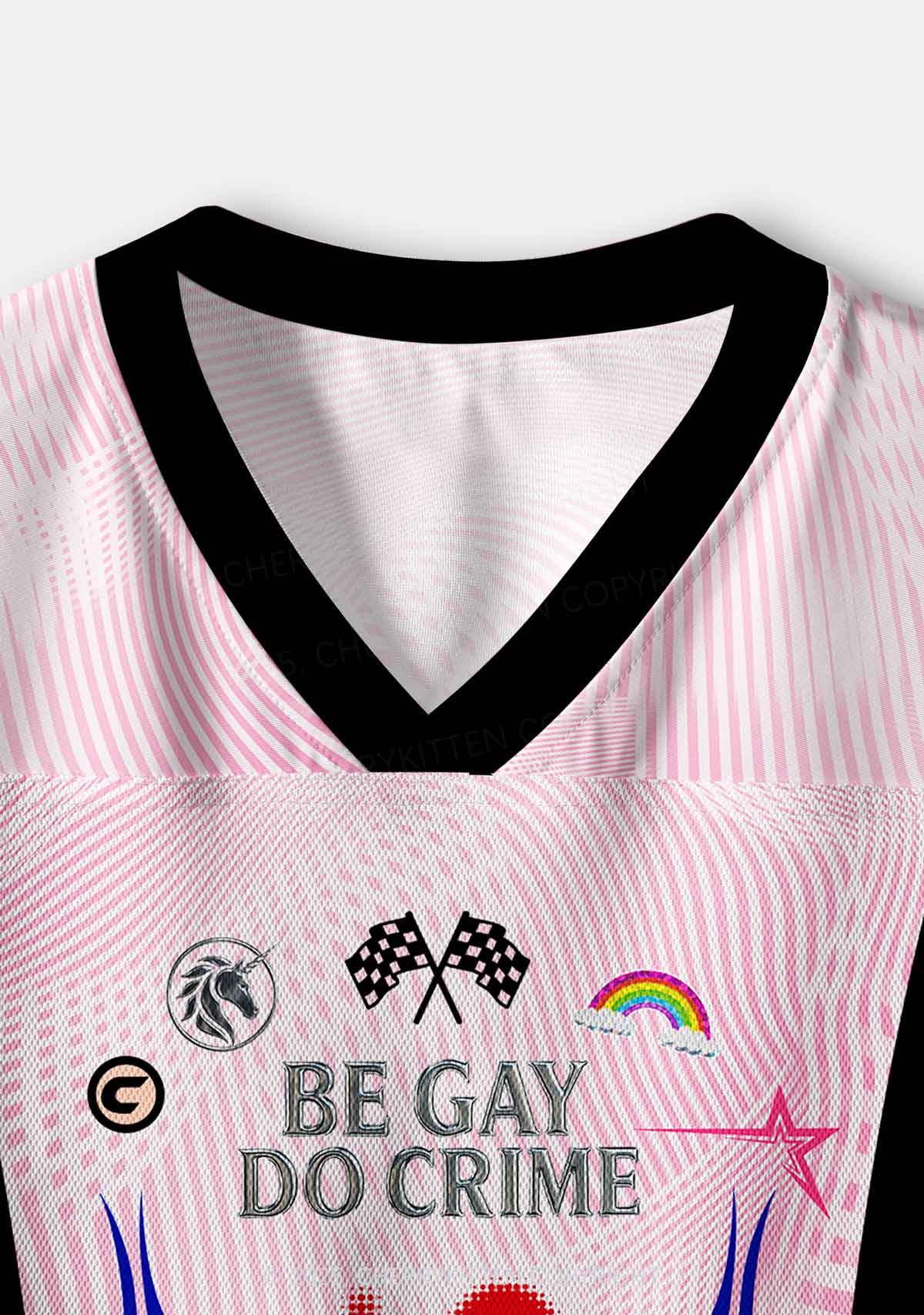 Custom Be Gay Do Crime Pride Y2K Crop Sport Jersey Shirts Cherrykitten - Image 4
