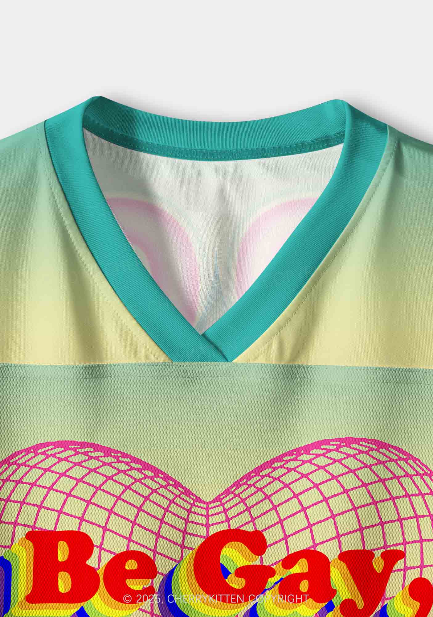 Custom Be Gay Do Crxme Pride Y2K Crop Sport Jersey Shirts Cherrykitten - Image 3