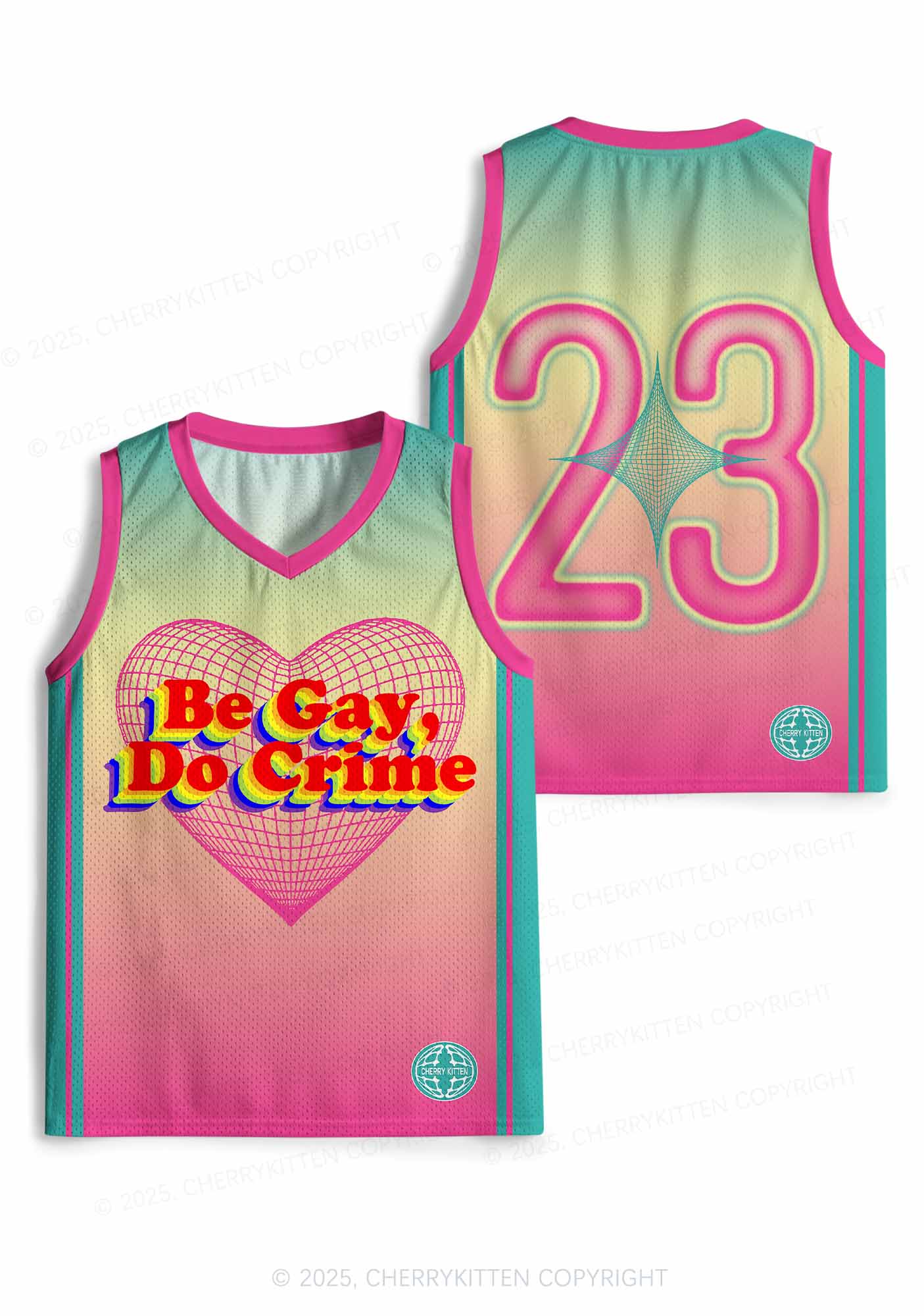 Custom Be Gay Do Crxme Pride Y2K Sport Jersey Tank Cherrykitten - Image 3
