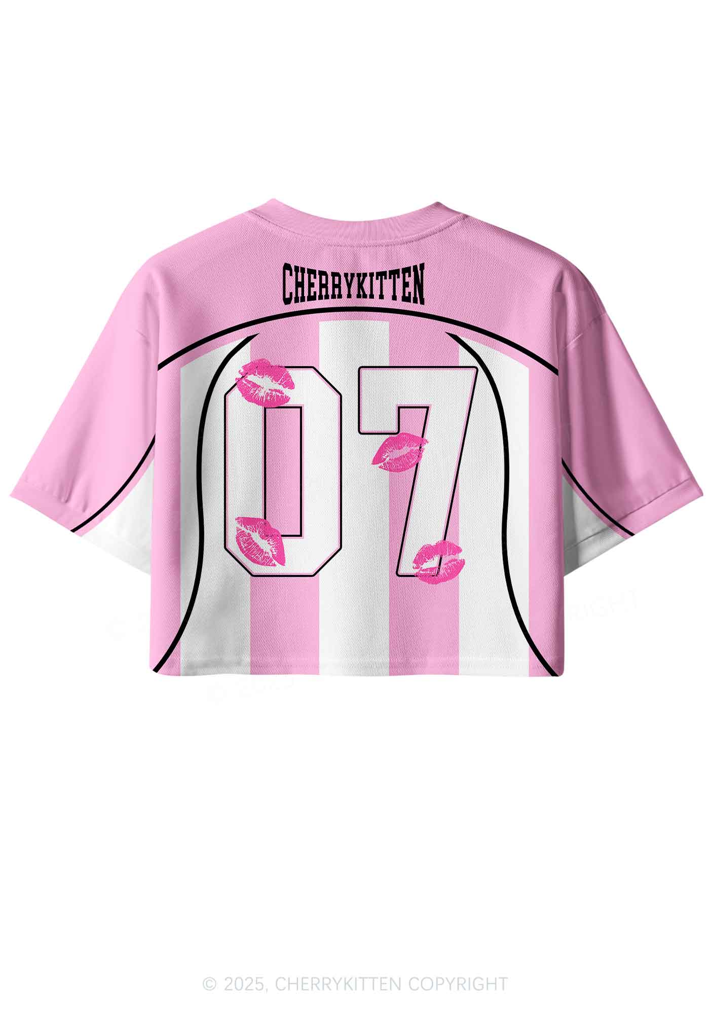 Custom Best Kisser In The World Y2K Crop Sport Jersey Shirts Cherrykitten - Image 2