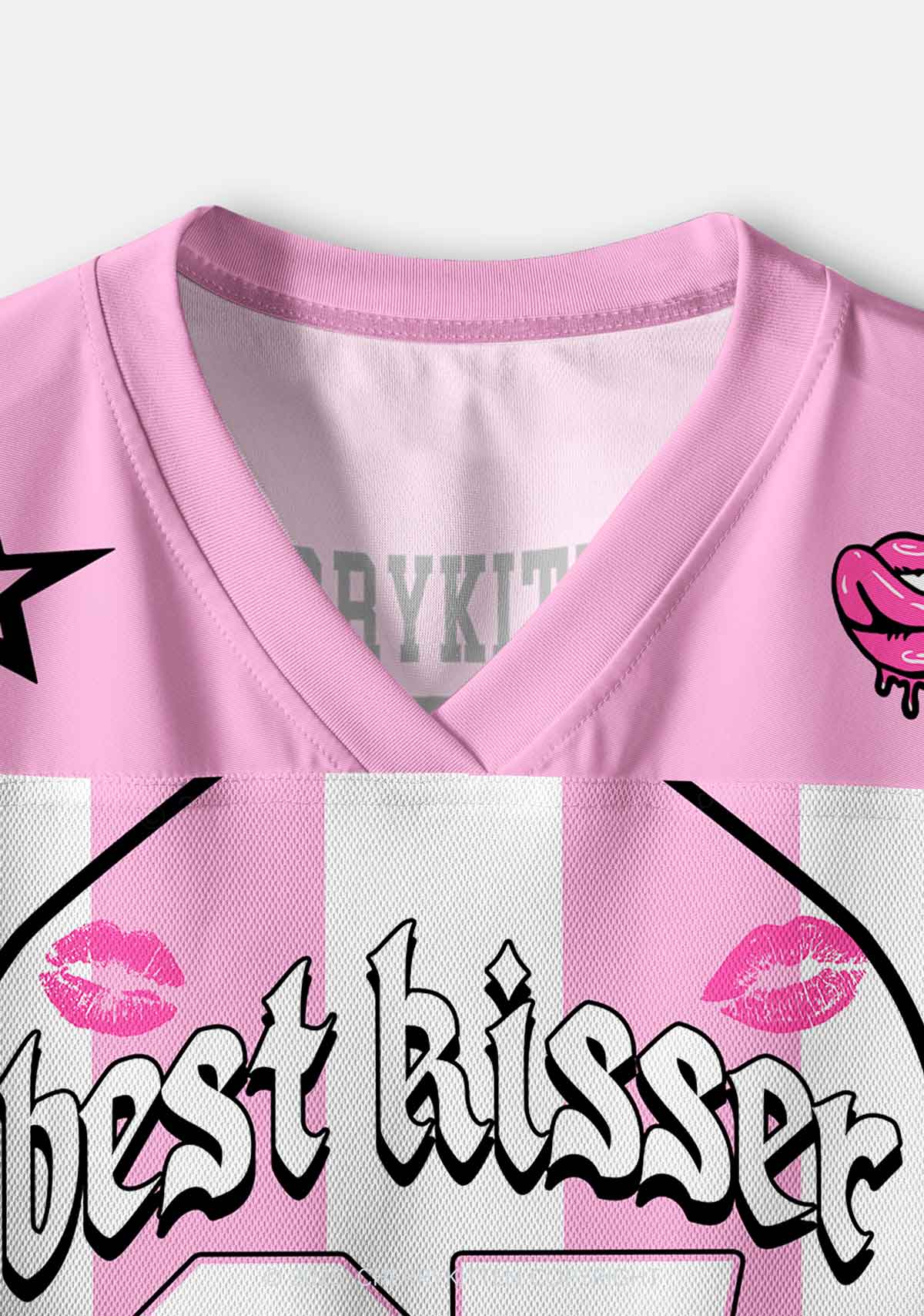 Custom Best Kisser In The World Y2K Crop Sport Jersey Shirts Cherrykitten - Image 3