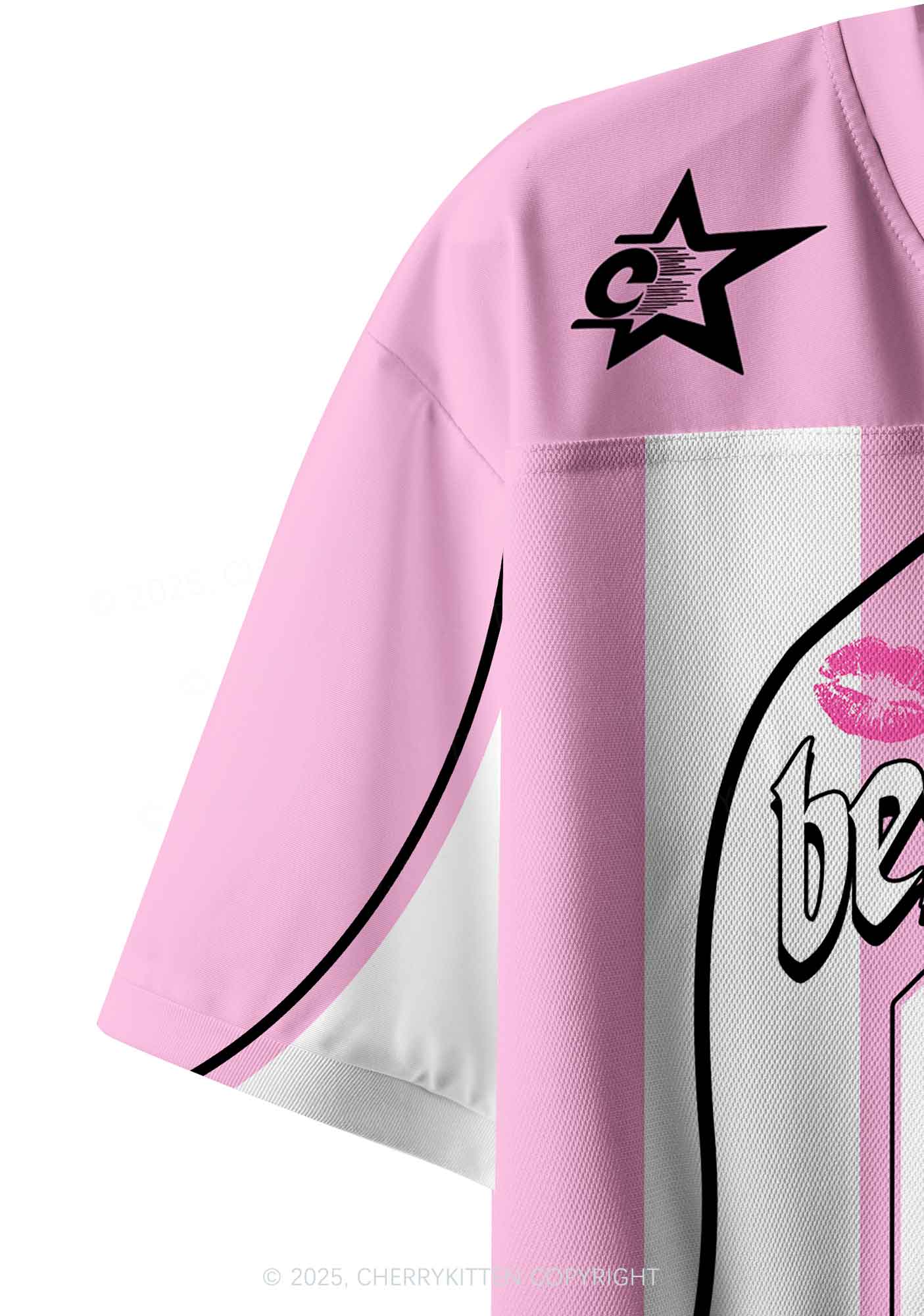 Custom Best Kisser In The World Y2K Crop Sport Jersey Shirts Cherrykitten - Image 5