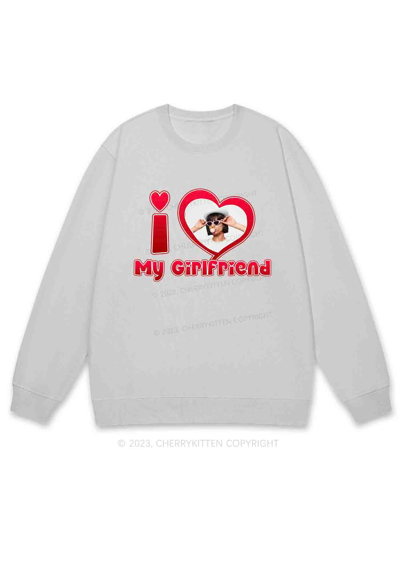 Custom BF&GF Photo Red Heart Y2K Sweatshirt Cherrykitten - Image 4