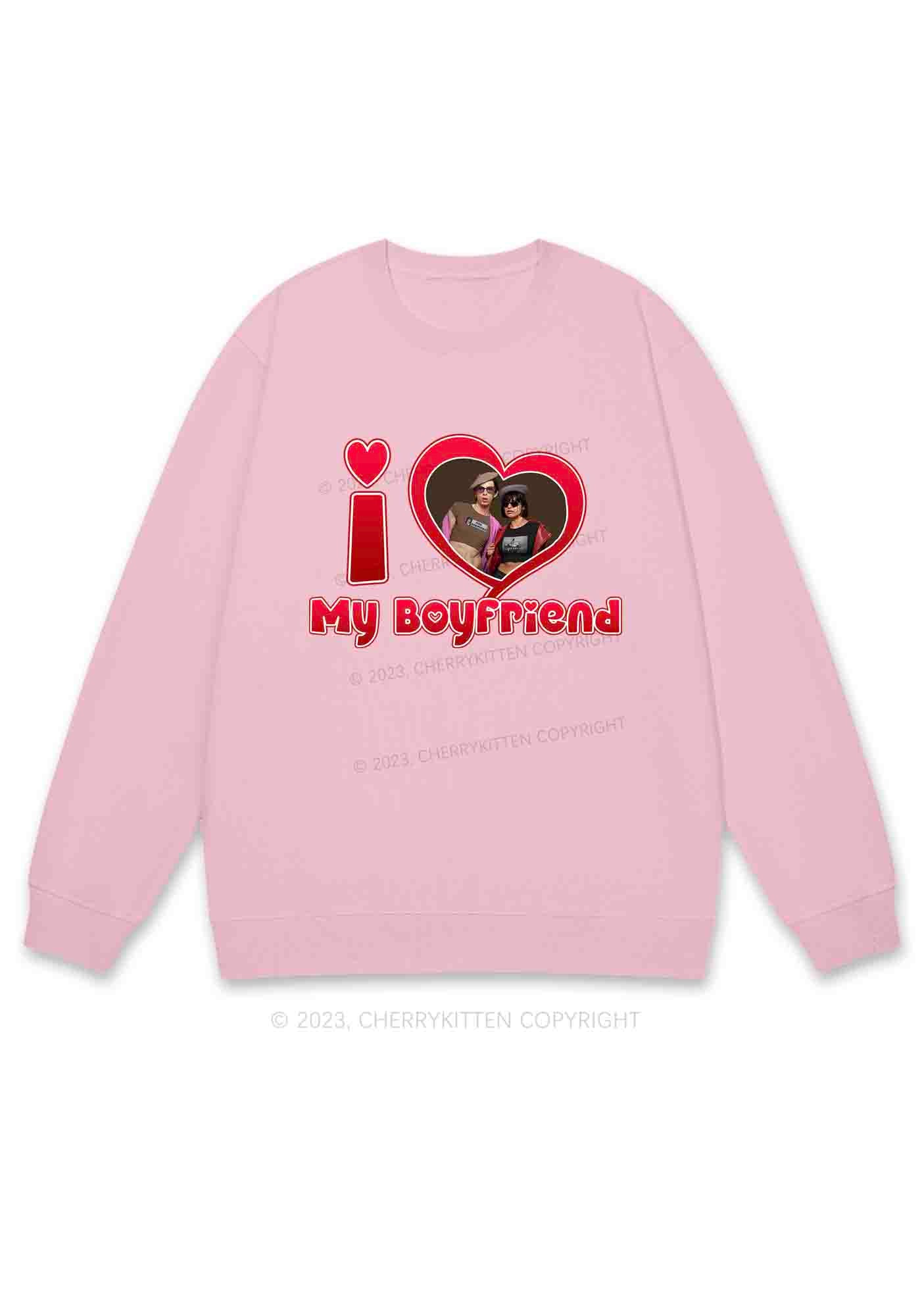 Custom BF&GF Photo Red Heart Y2K Sweatshirt Cherrykitten - Image 5