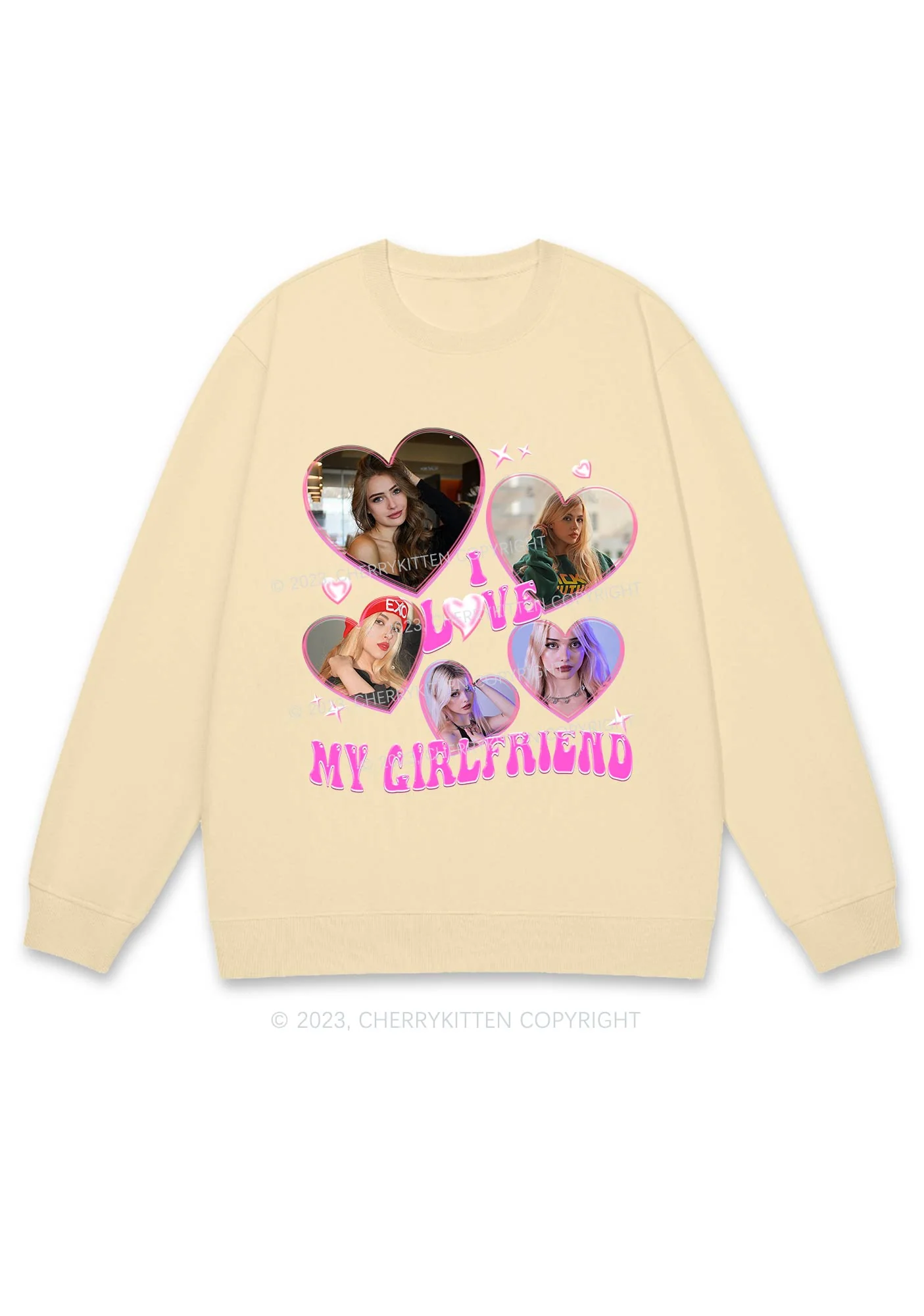 Custom BF&GF Photos Y2K Sweatshirt Cherrykitten - Image 5
