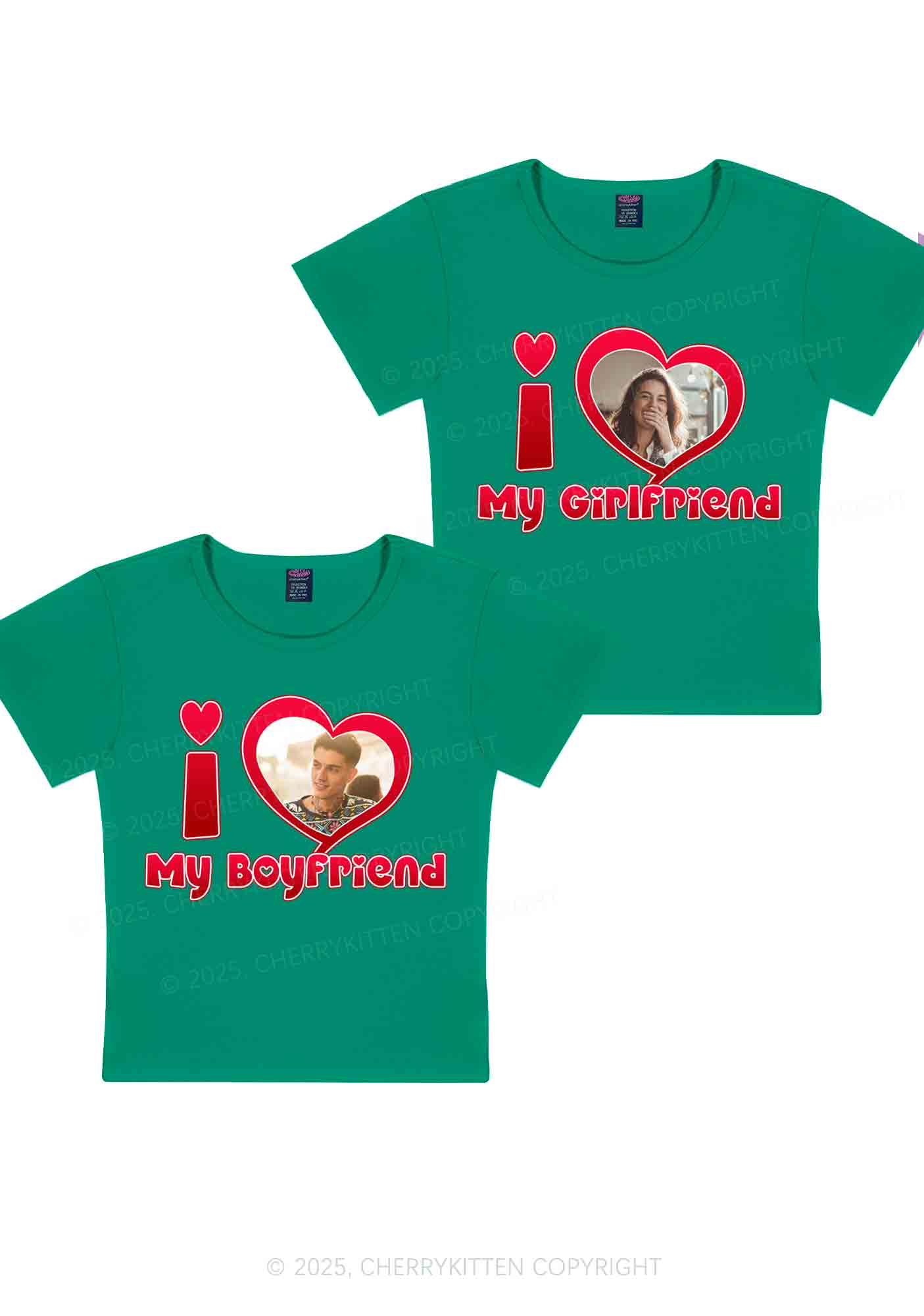 Custom BF GF Red Heart Y2K Valentine's Day Baby Tee Cherrykitten - Image 10