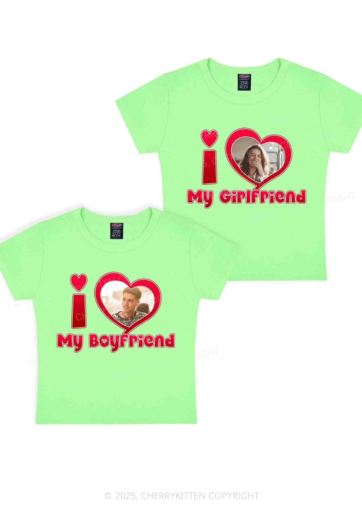Custom BF GF Red Heart Y2K Valentine's Day Baby Tee Cherrykitten - Image 11