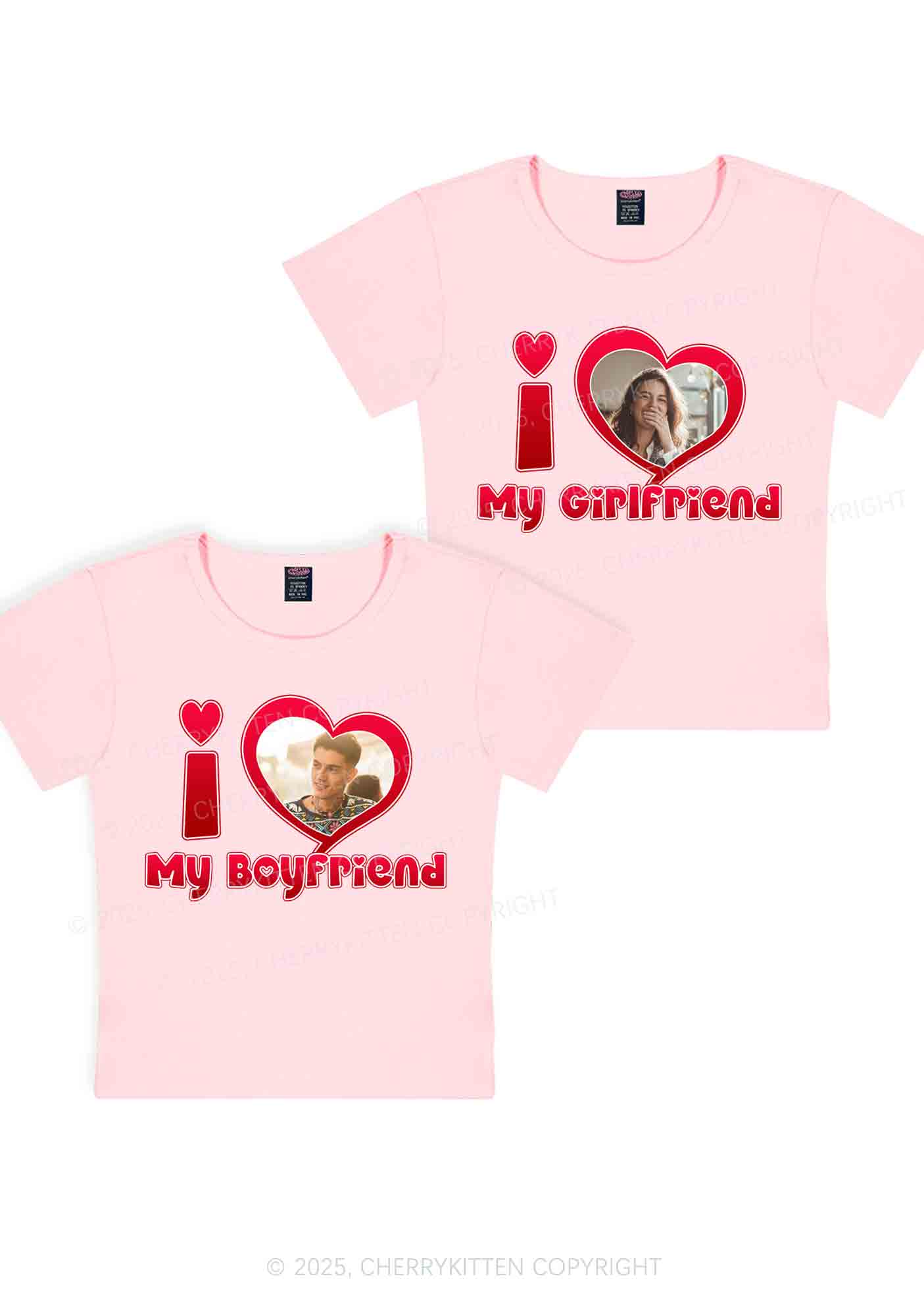 Custom BF GF Red Heart Y2K Valentine's Day Baby Tee Cherrykitten - Image 6