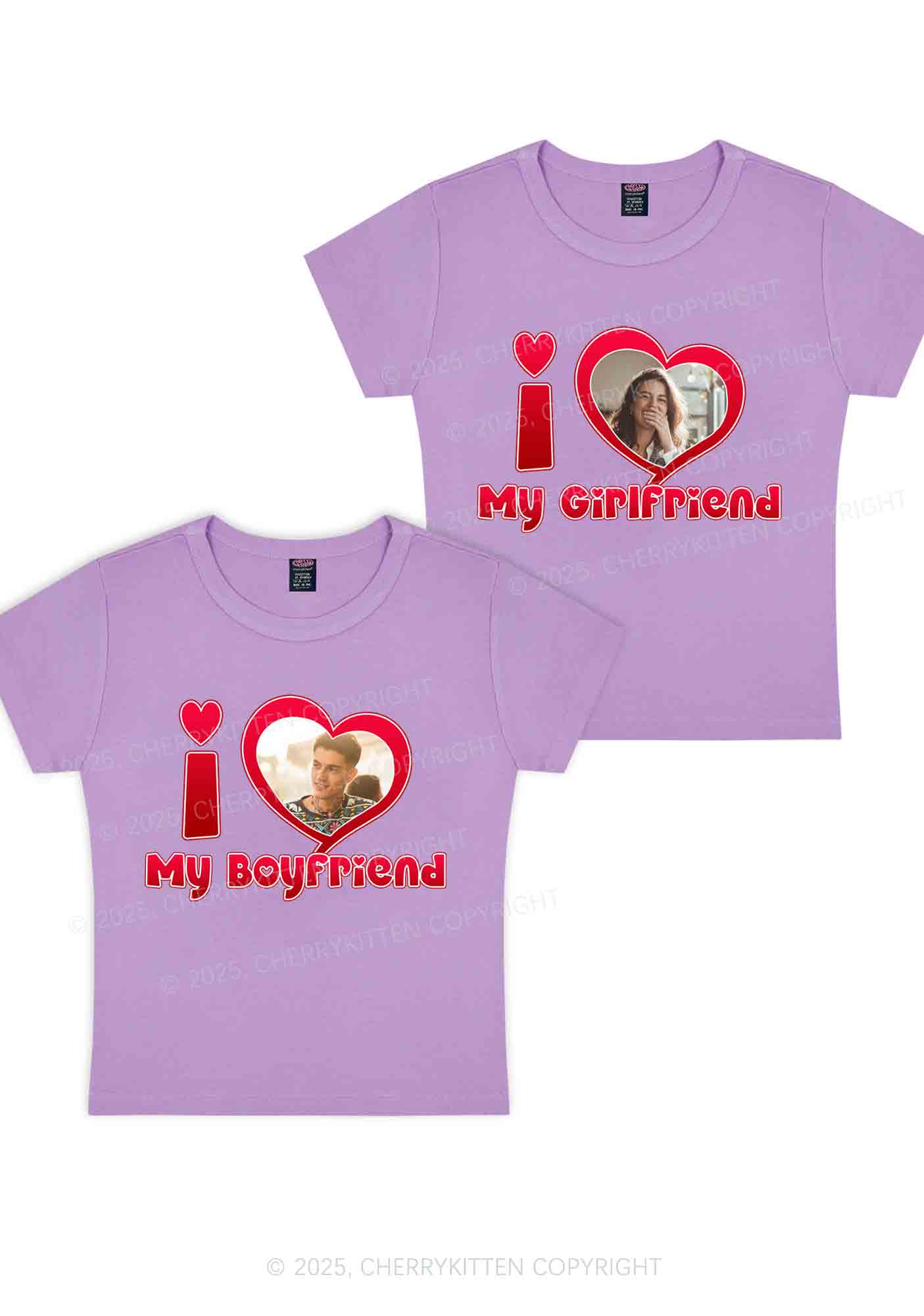 Custom BF GF Red Heart Y2K Valentine's Day Baby Tee Cherrykitten - Image 7