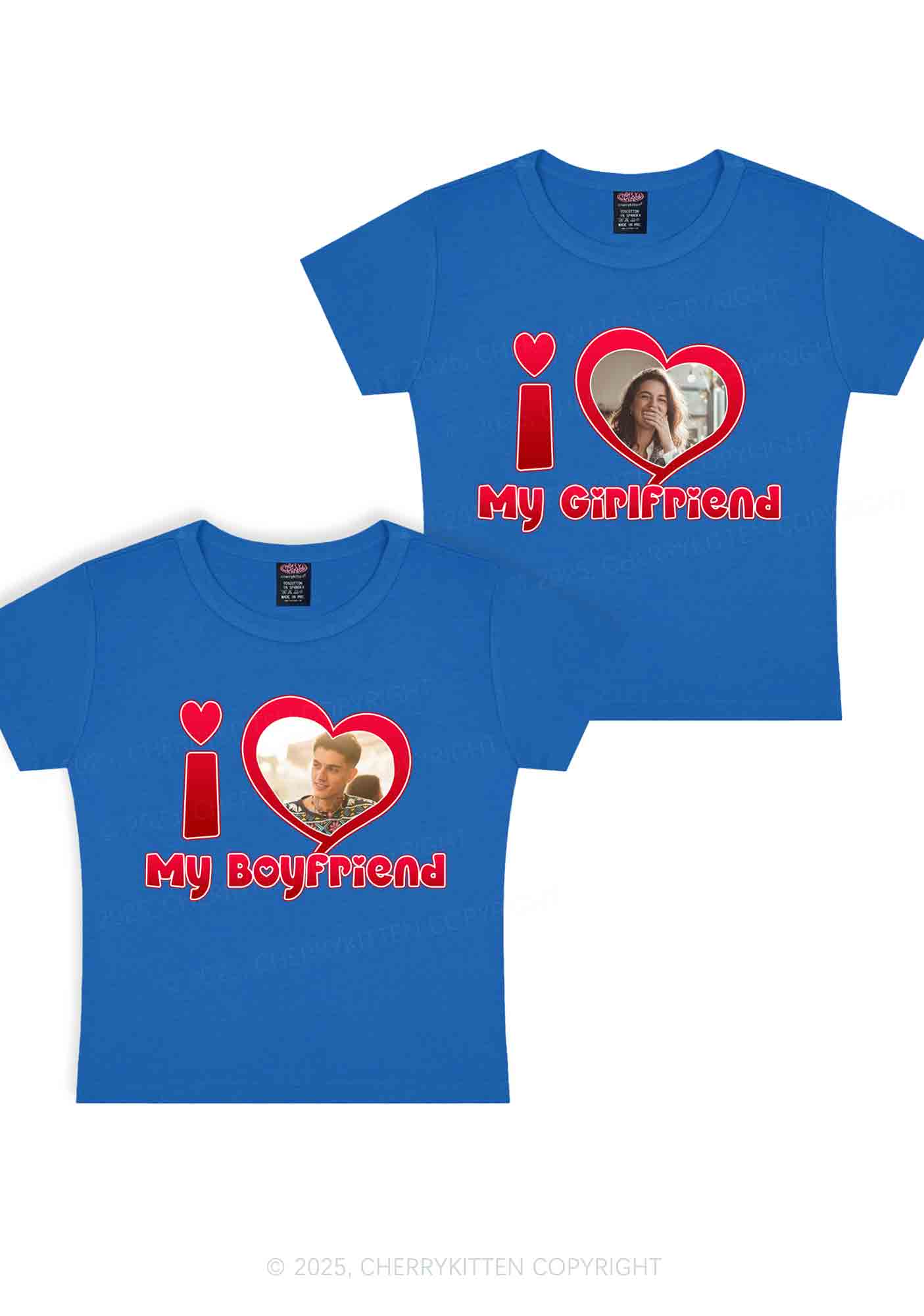 Custom BF GF Red Heart Y2K Valentine's Day Baby Tee Cherrykitten - Image 8