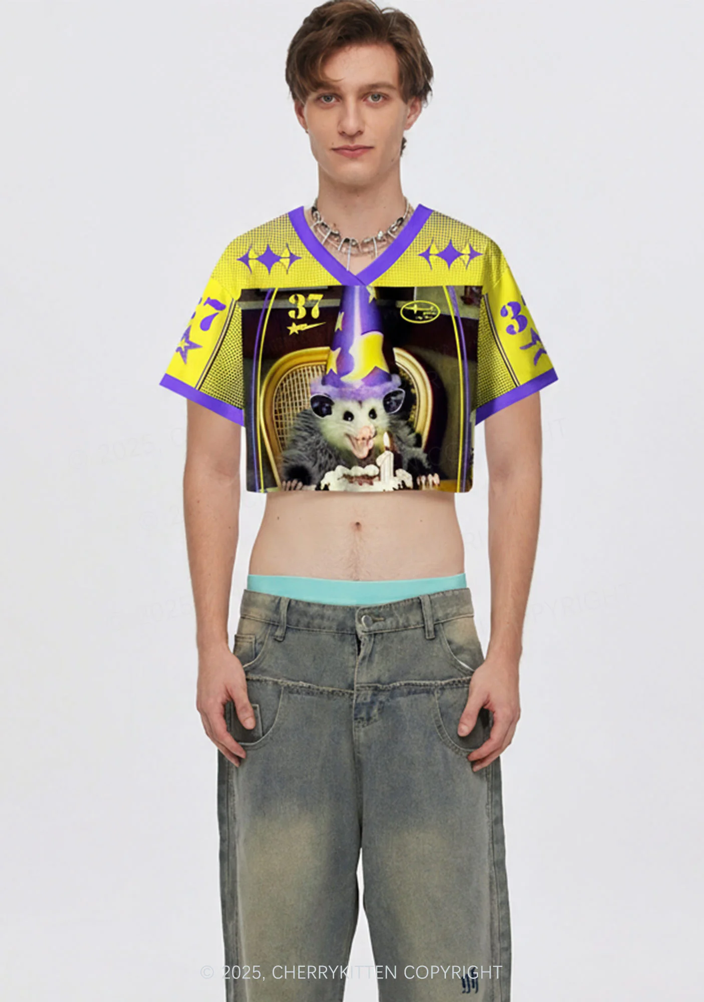 Custom Birthday Rat Y2K Crop Sport Jersey Shirts Cherrykitten - Image 2
