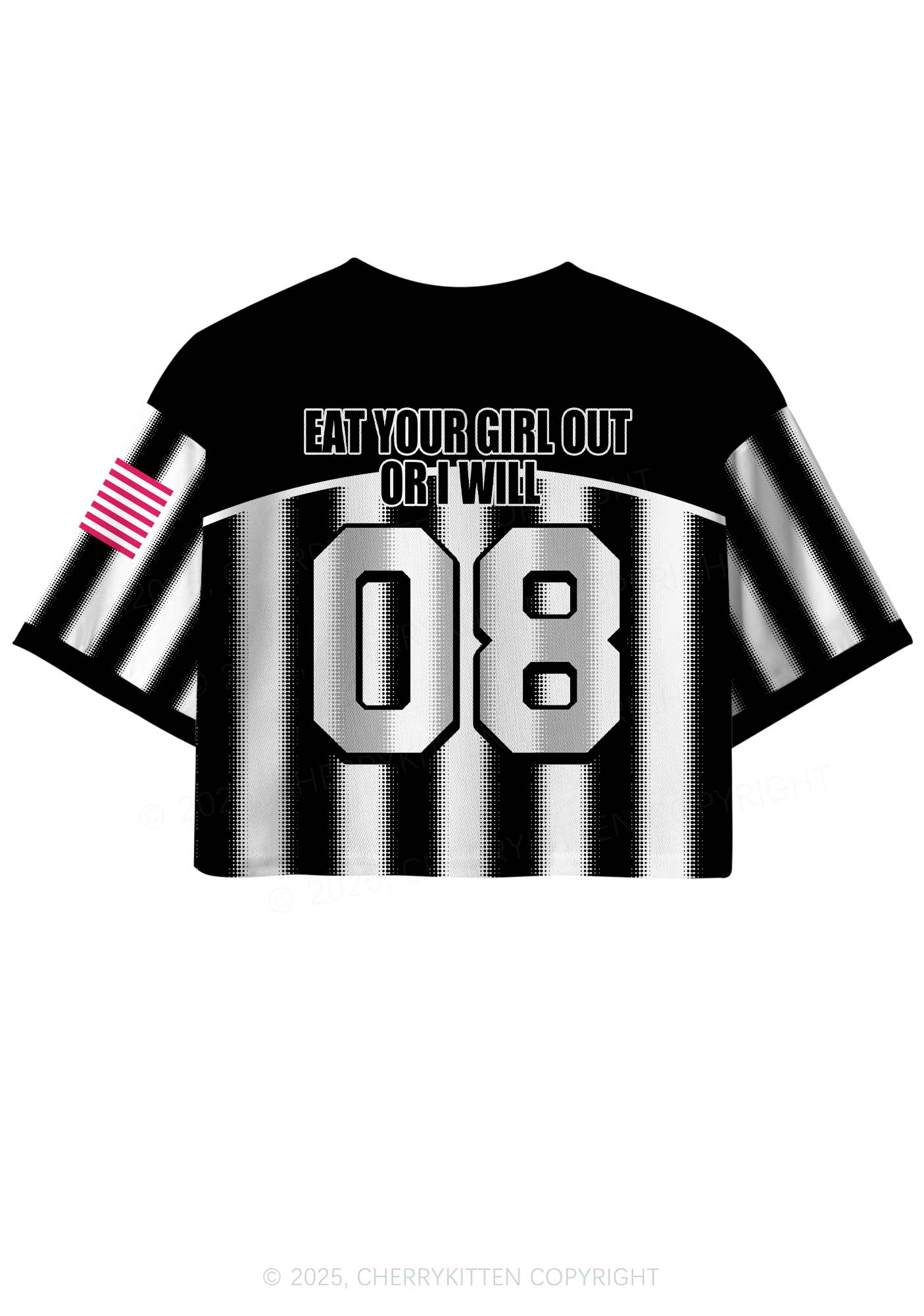 Custom Black Eat Your Girl Out Pride Y2K Crop Sport Jersey Shirts Cherrykitten - Image 2