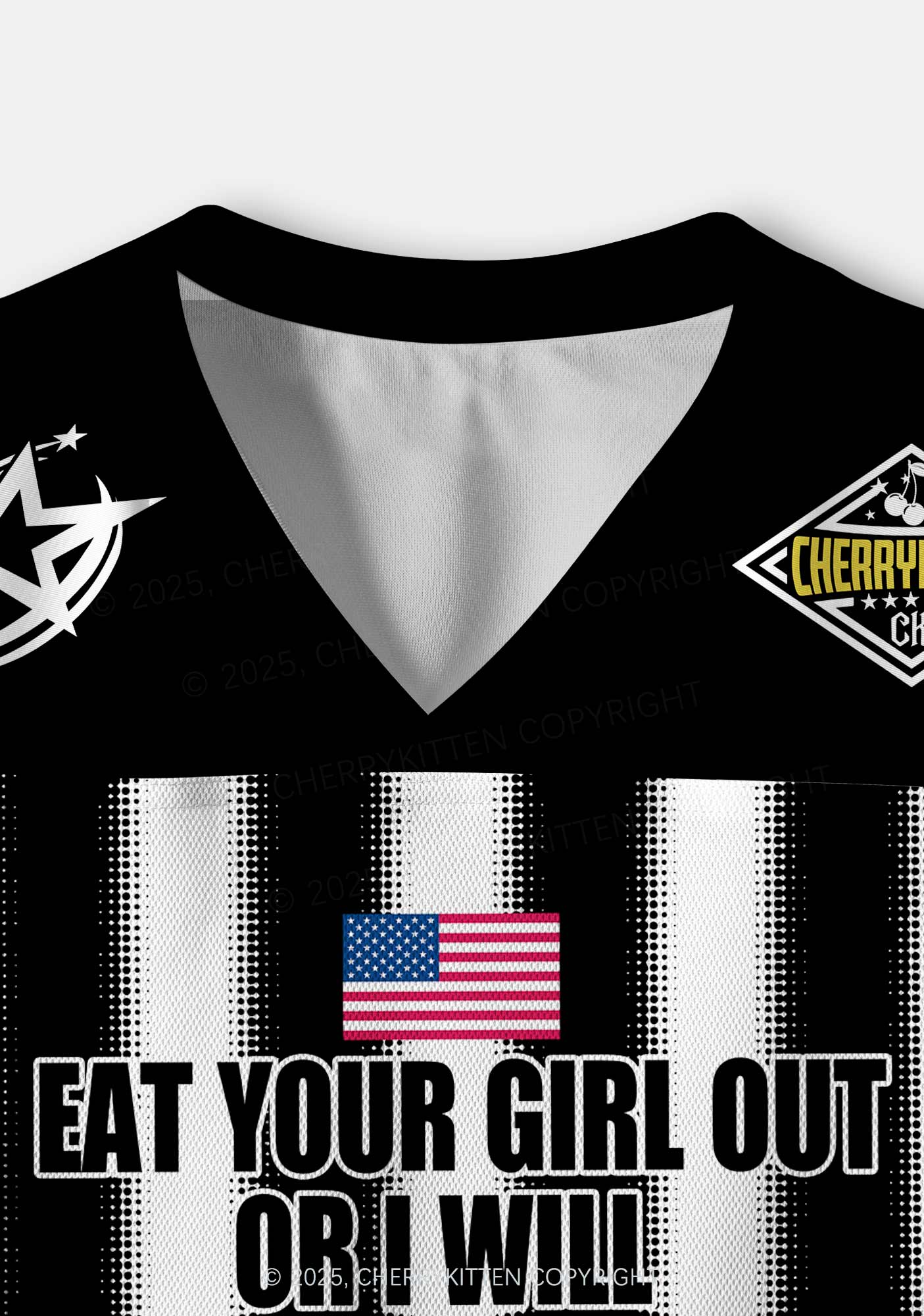 Custom Black Eat Your Girl Out Pride Y2K Crop Sport Jersey Shirts Cherrykitten - Image 3