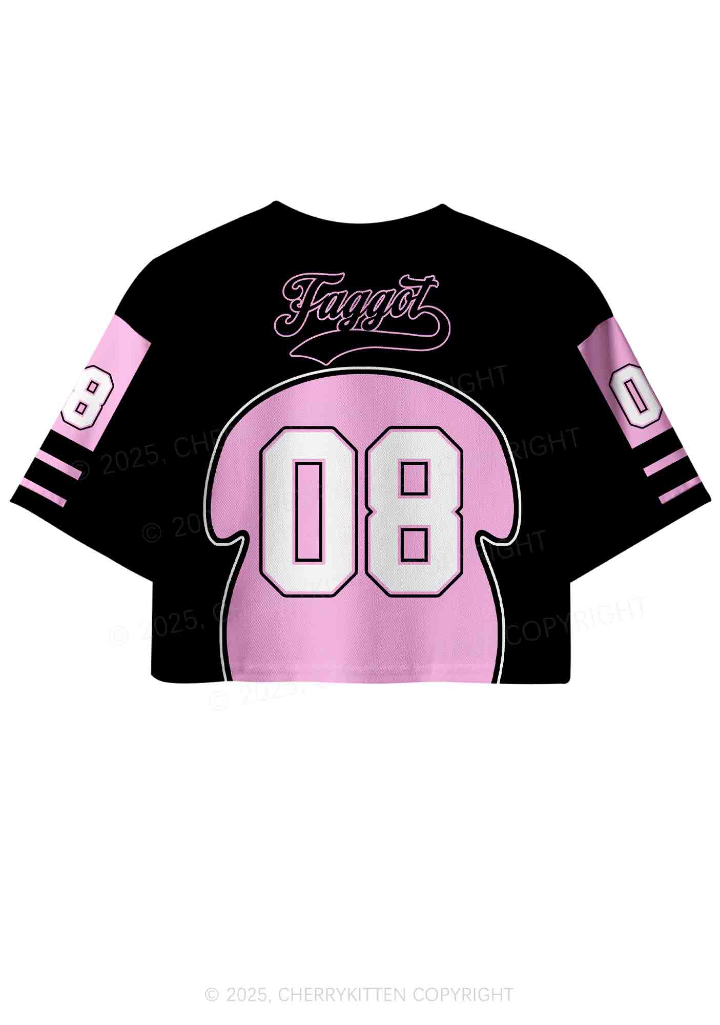 Custom Black Faggot Pride Y2K Crop Sport Jersey Shirts Cherrykitten - Image 3