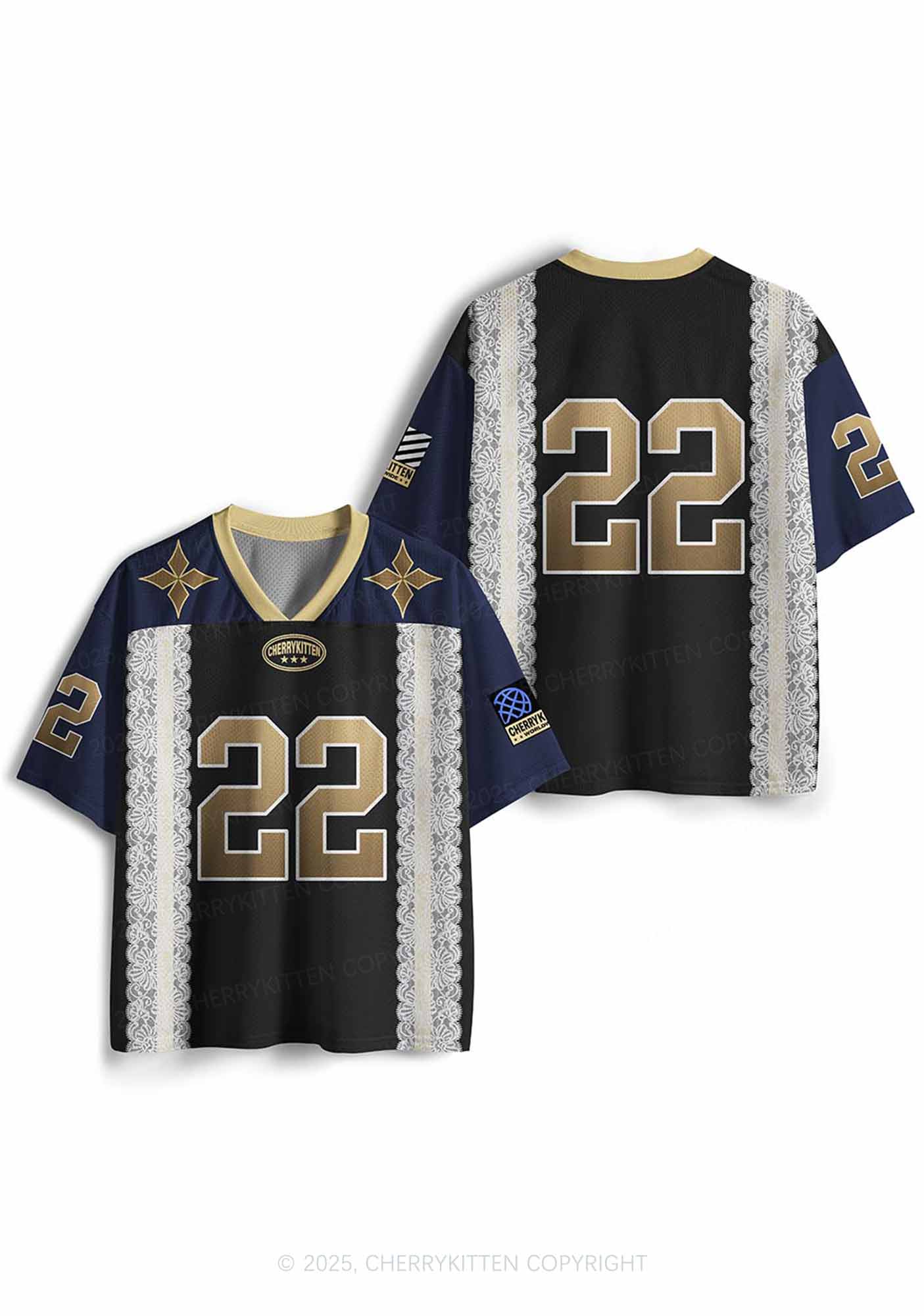 Custom Black Golden Y2K Sport Jersey Shirts Cherrykitten - Image 3