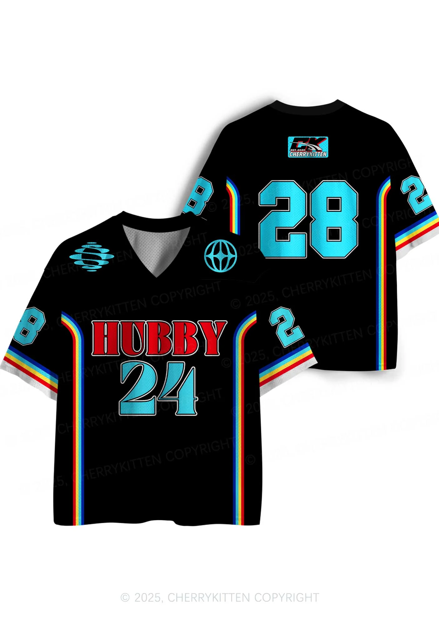 Custom Black Hubby Valentine's Day Y2K Sport Jersey Shirts Cherrykitten - Image 3