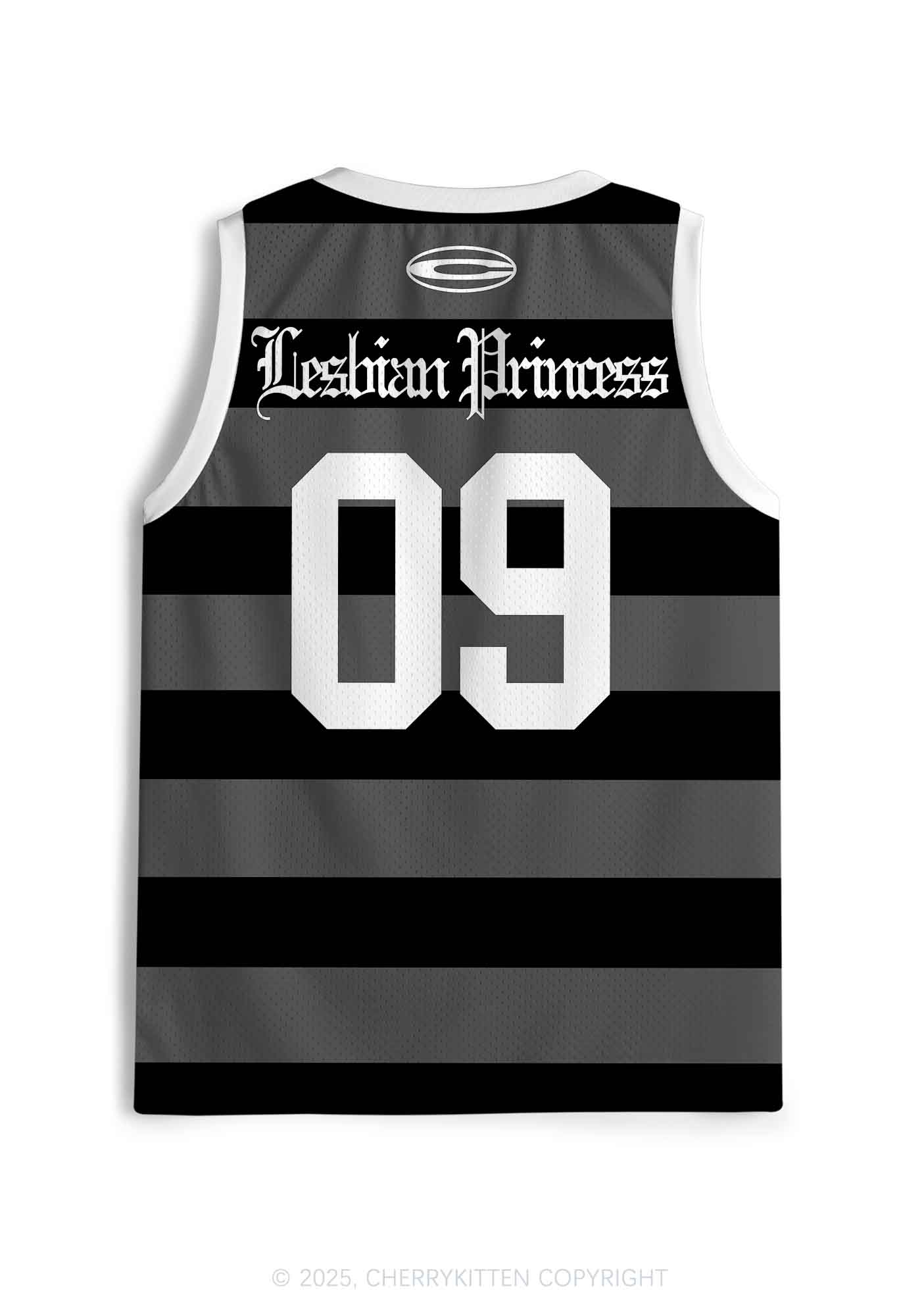 Custom Black Lesbian Princess Pride Y2K Sport Jersey Tank Cherrykitten - Image 2