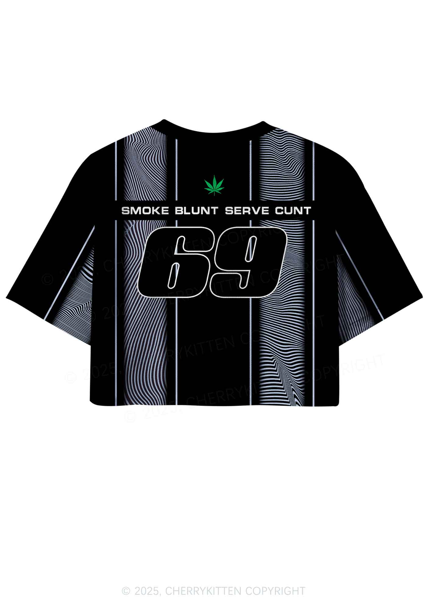 Custom Black Smoke Blunt Y2K Crop Sport Jersey Shirts Cherrykitten - Image 3